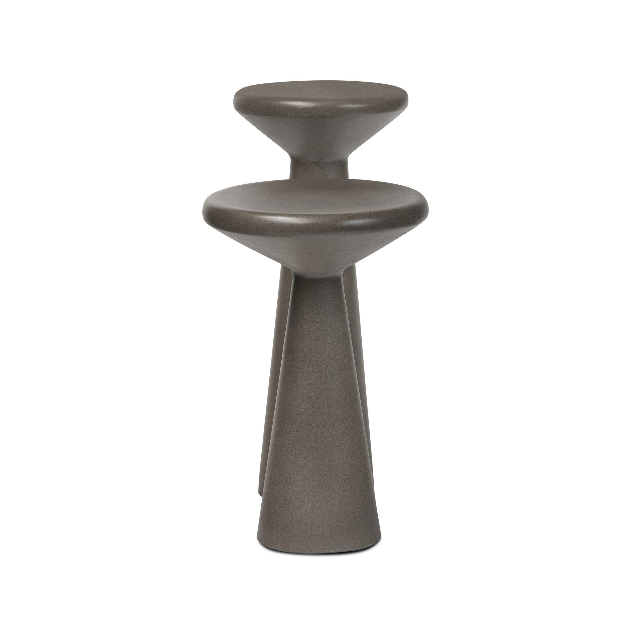 Ravine Concrete Accent Tables, Set Of 2 - Dark Grey