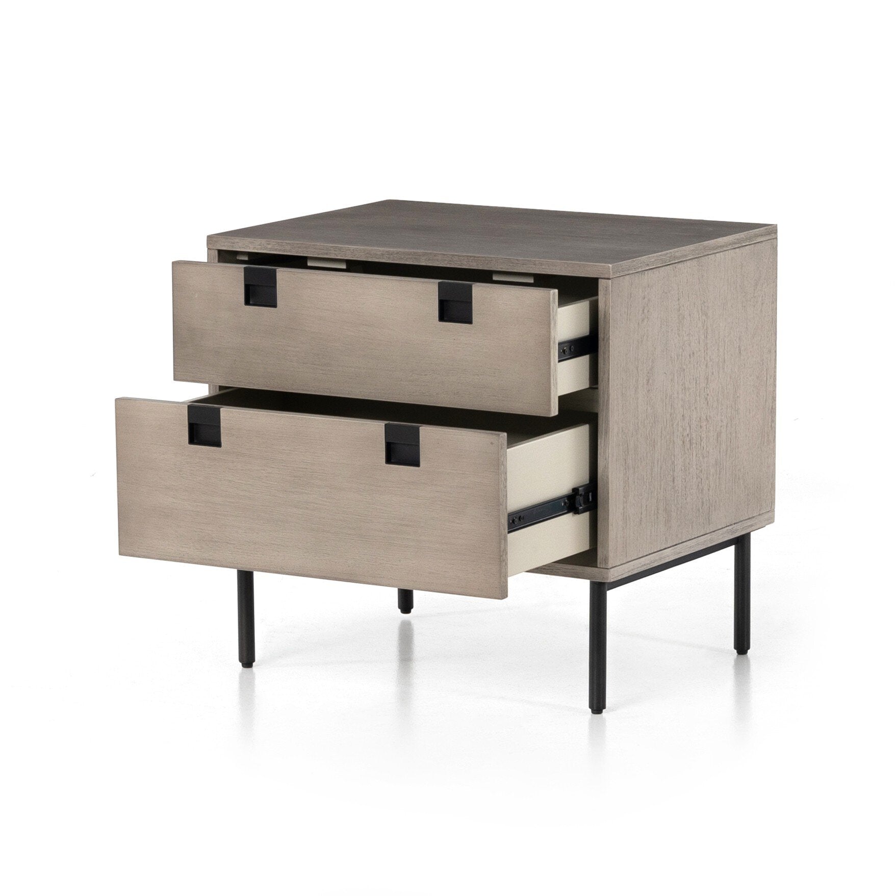 Carly 2 Drawer Nightstand - Grey Wash Veneer