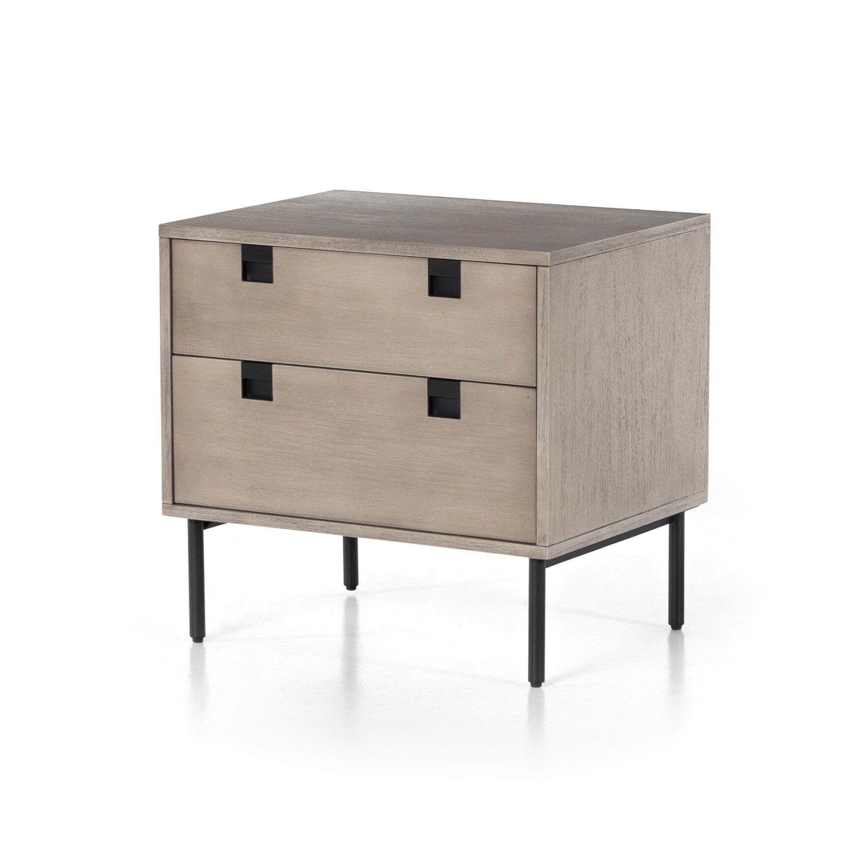 Carly 2 Drawer Nightstand - Grey Wash Veneer