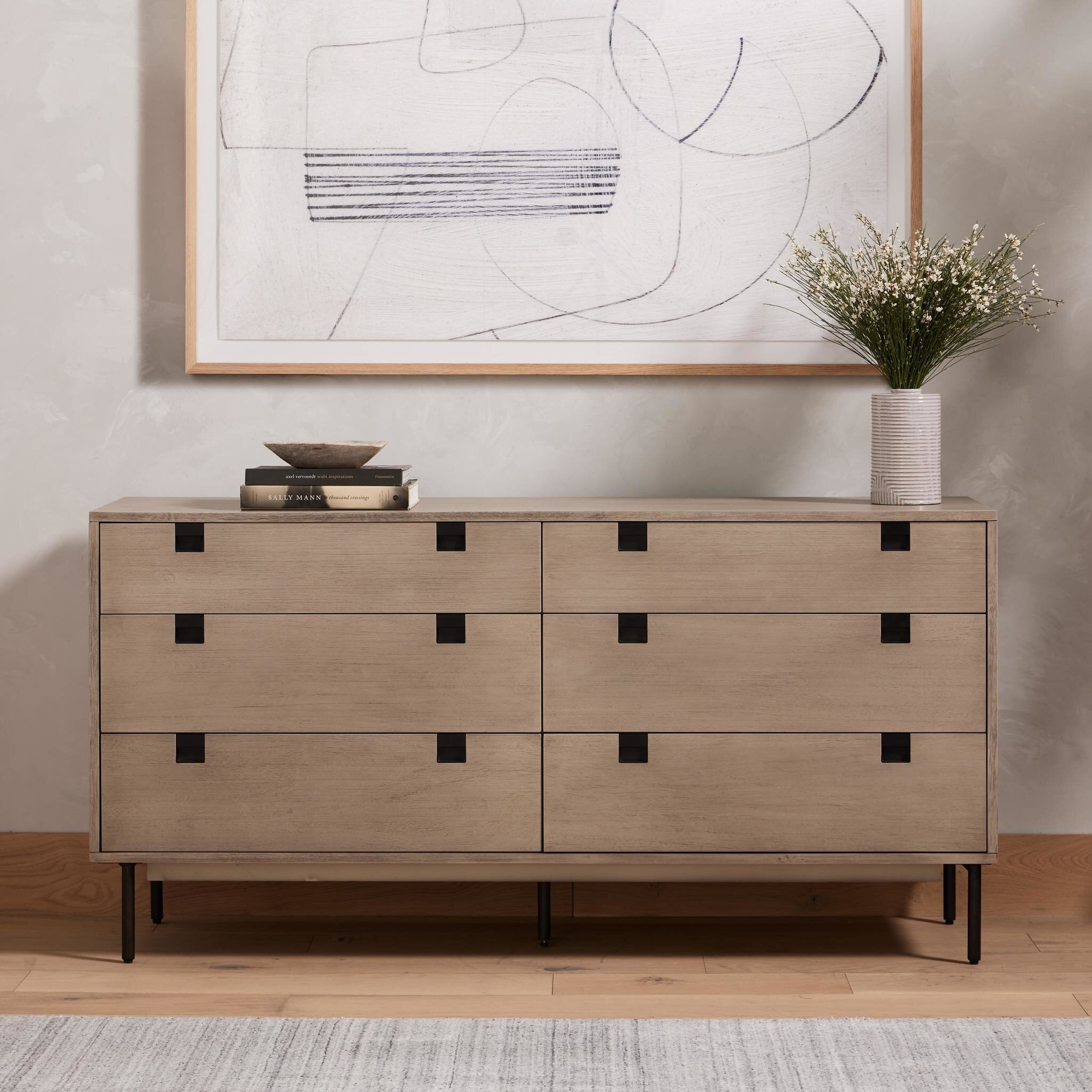 Carly 6 Drawer Dresser - Grey Wash Veneer