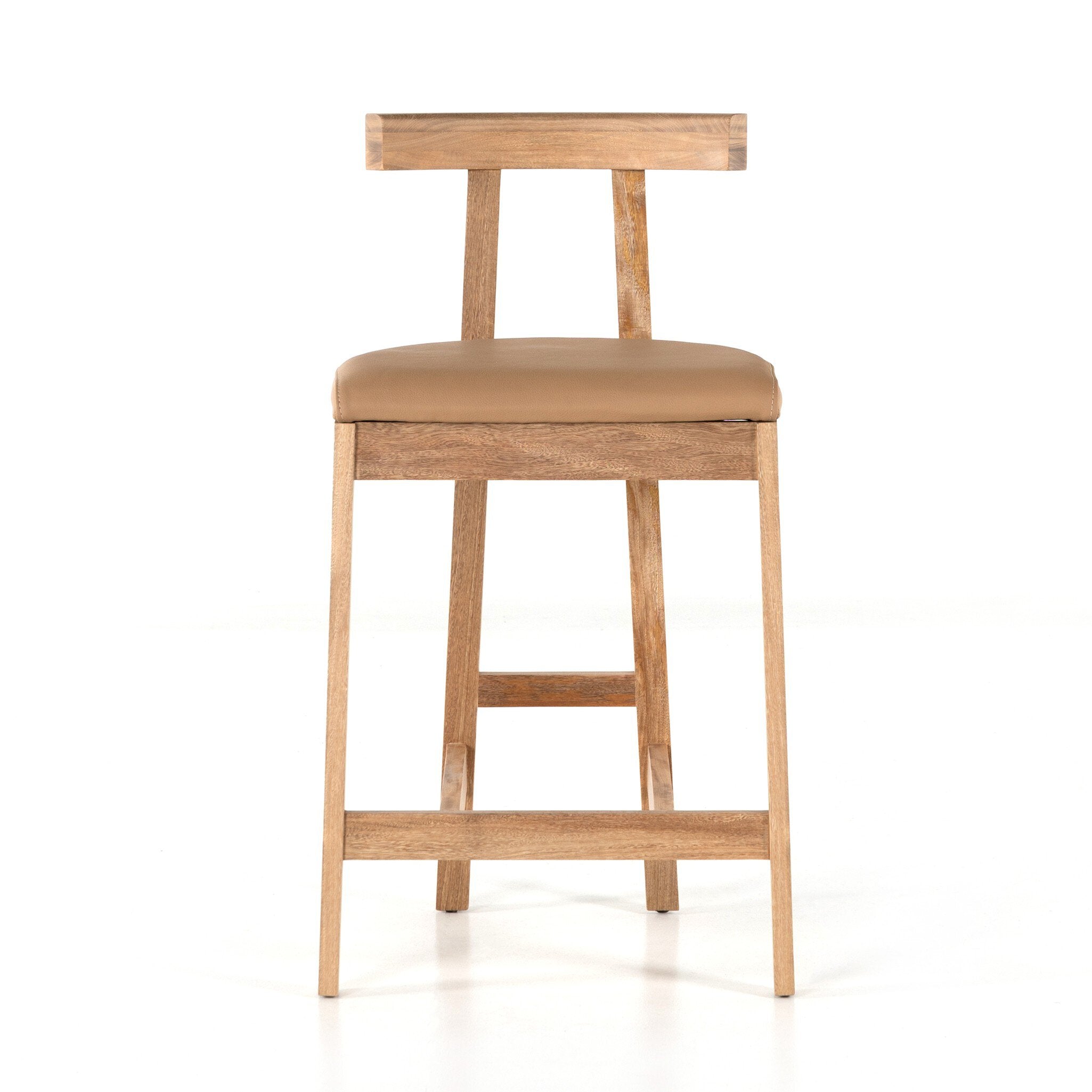 Tex Bar + Counter Stool - Natural Leather