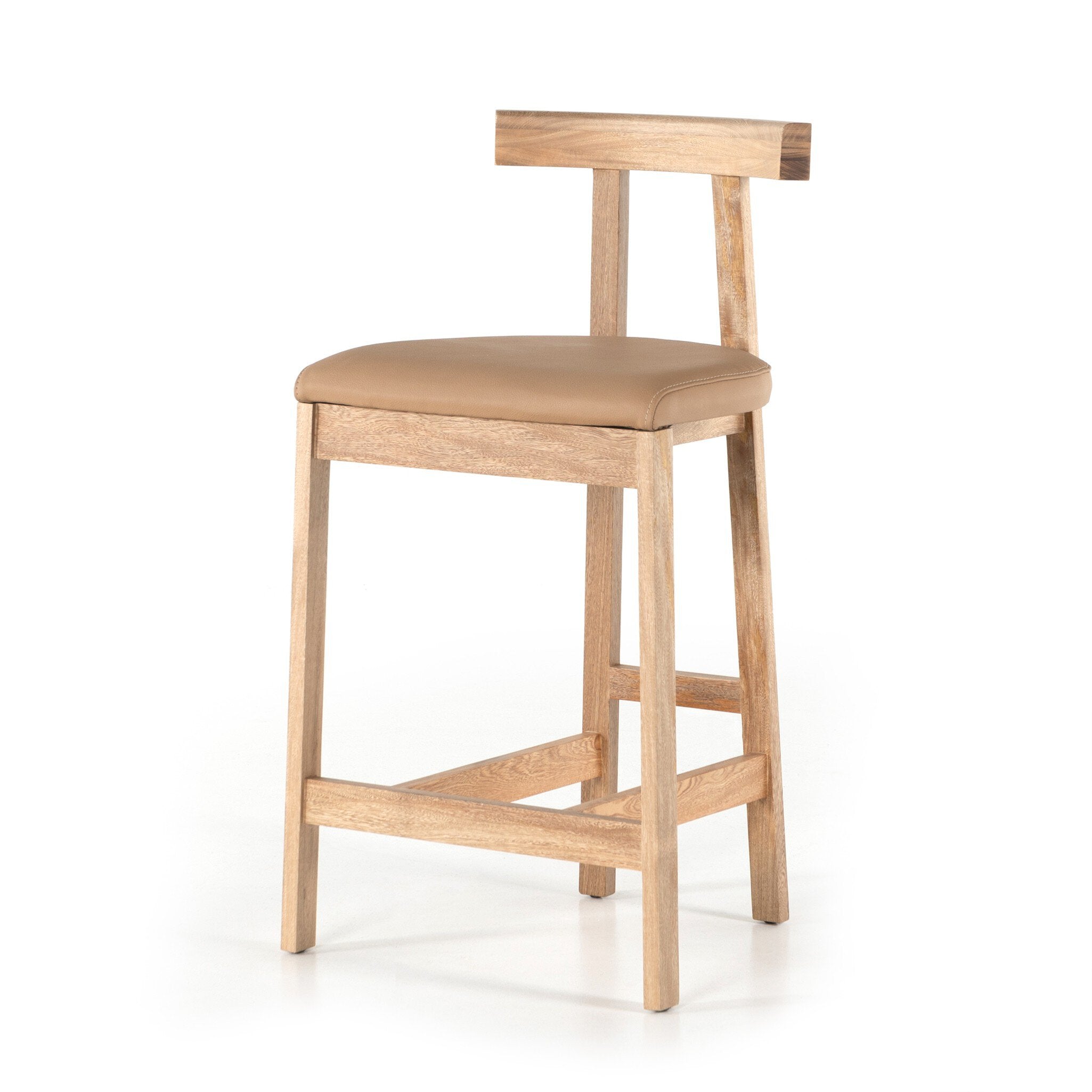 Tex Bar + Counter Stool - Natural Leather