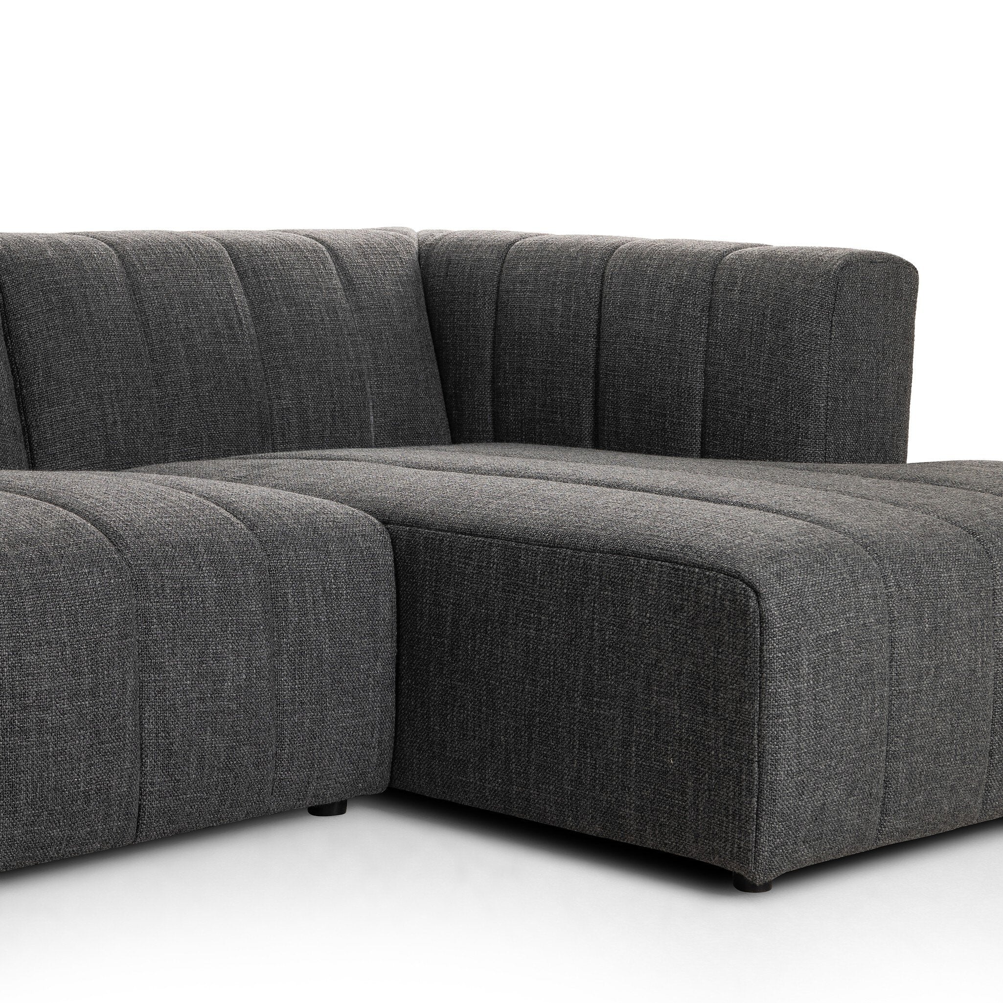 Langham Channeled 3-Piece Sectional - Saxon Charcoal