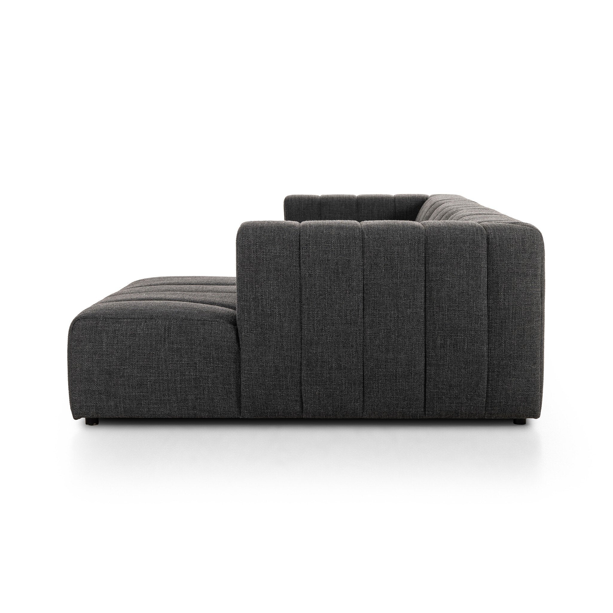 Langham Channeled 3-Piece Sectional - Saxon Charcoal