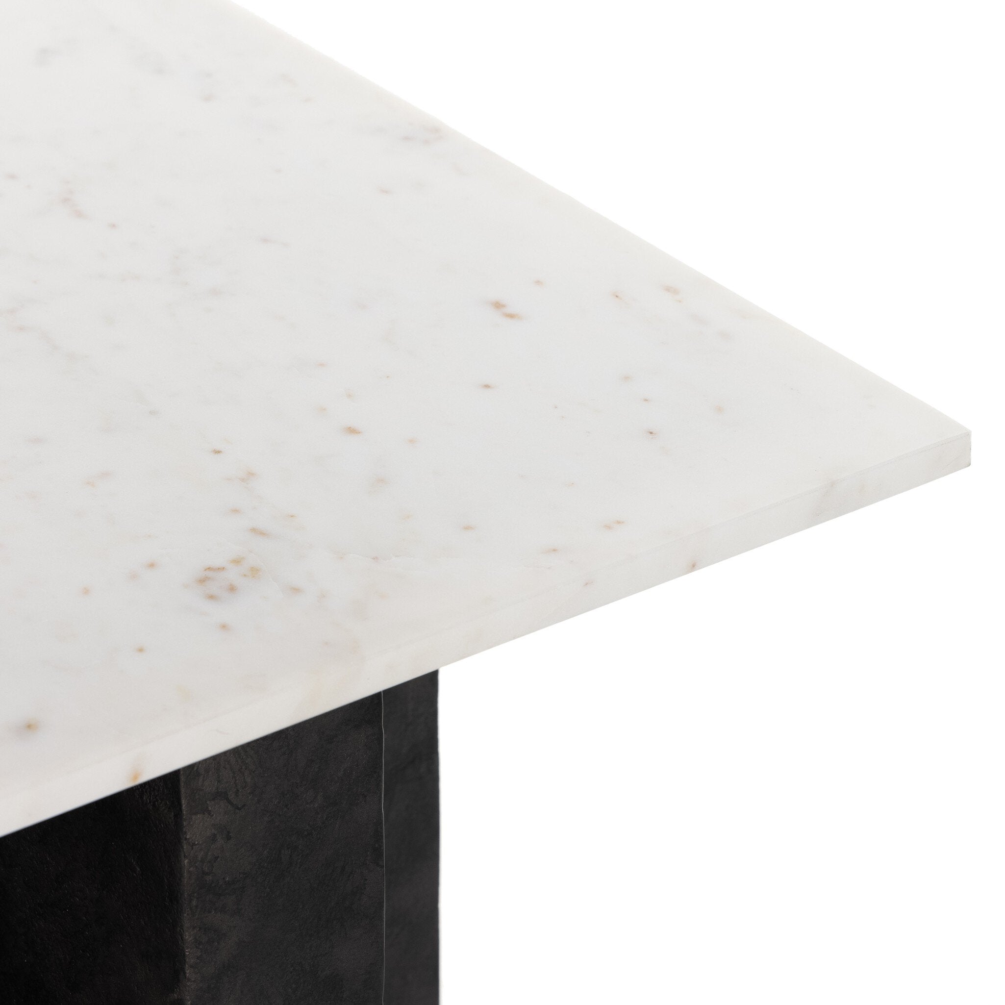 Terrell End Table - Polished White Marble