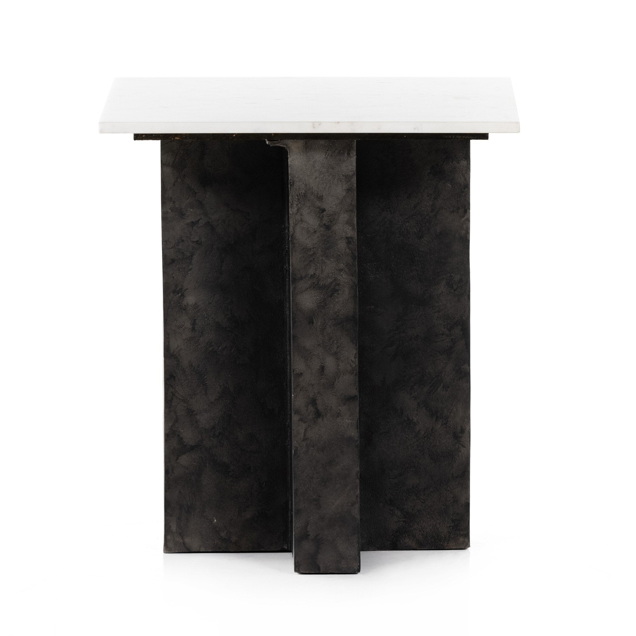 Terrell End Table - Polished White Marble