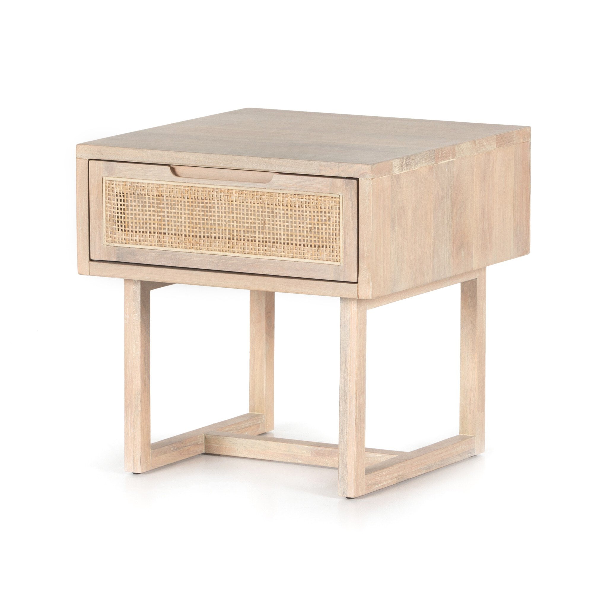 Clarita End Table - White Wash Mango