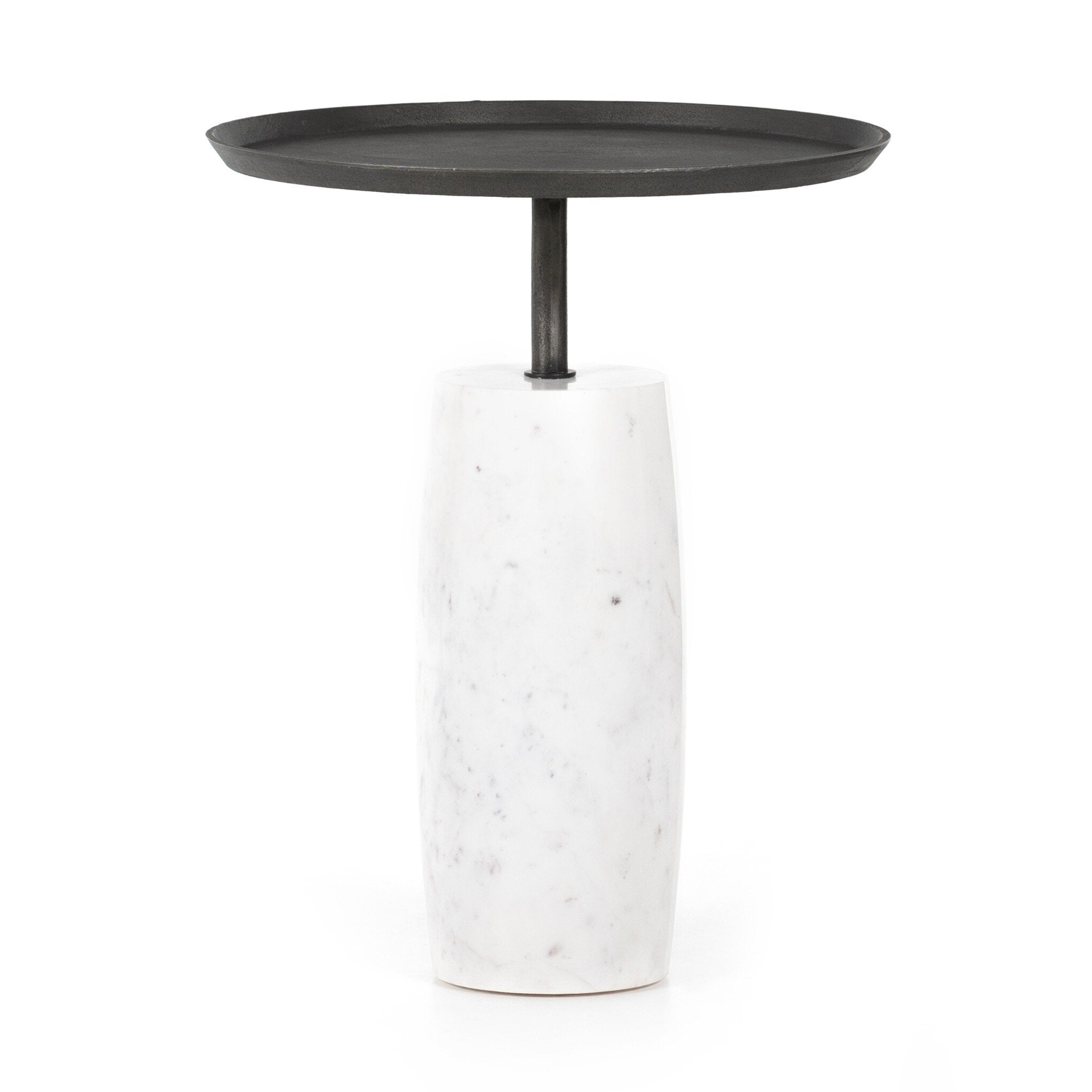 Cronos End Table - Hammered Grey