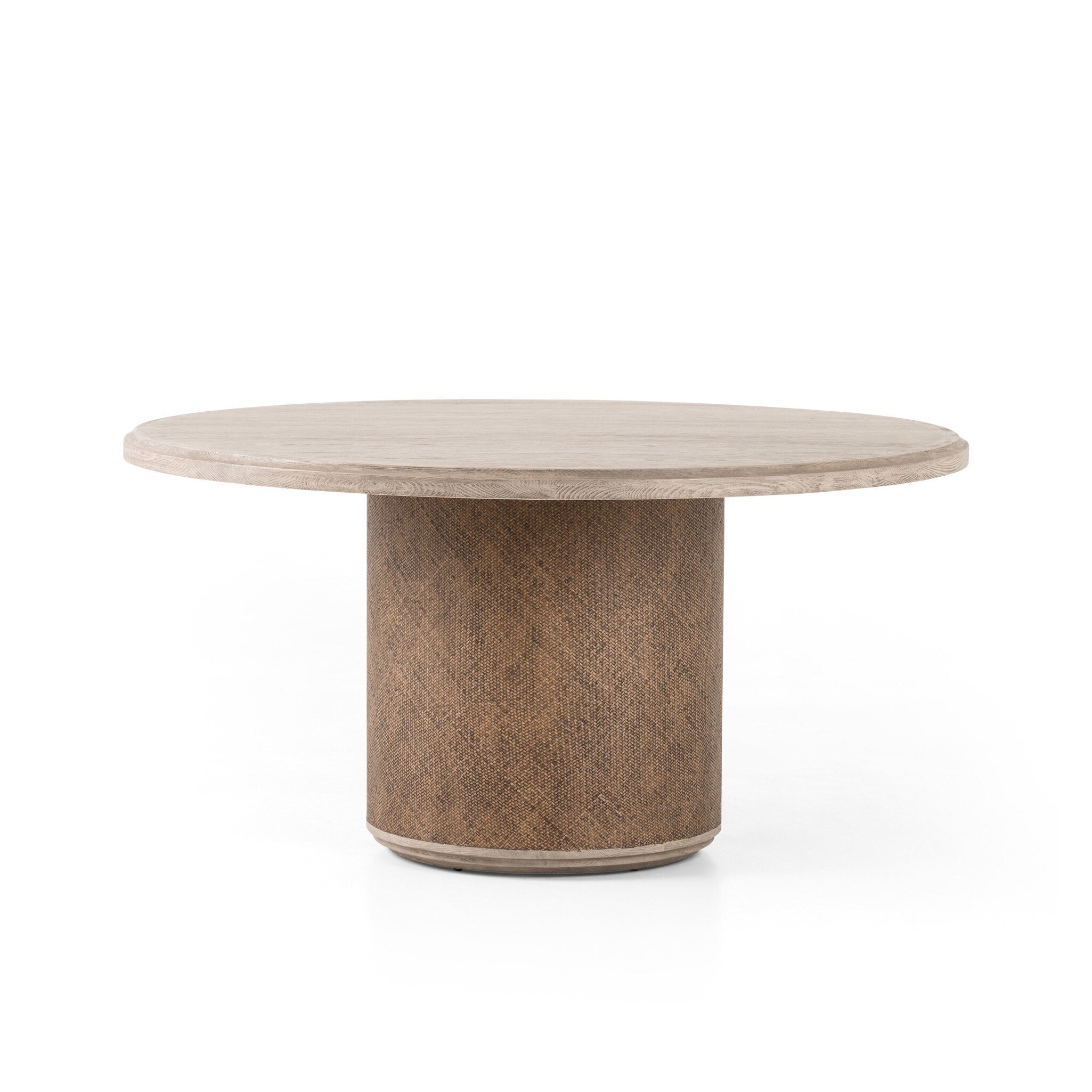 Kiara Round Dining Table - Weathered Blonde Oak Veneer