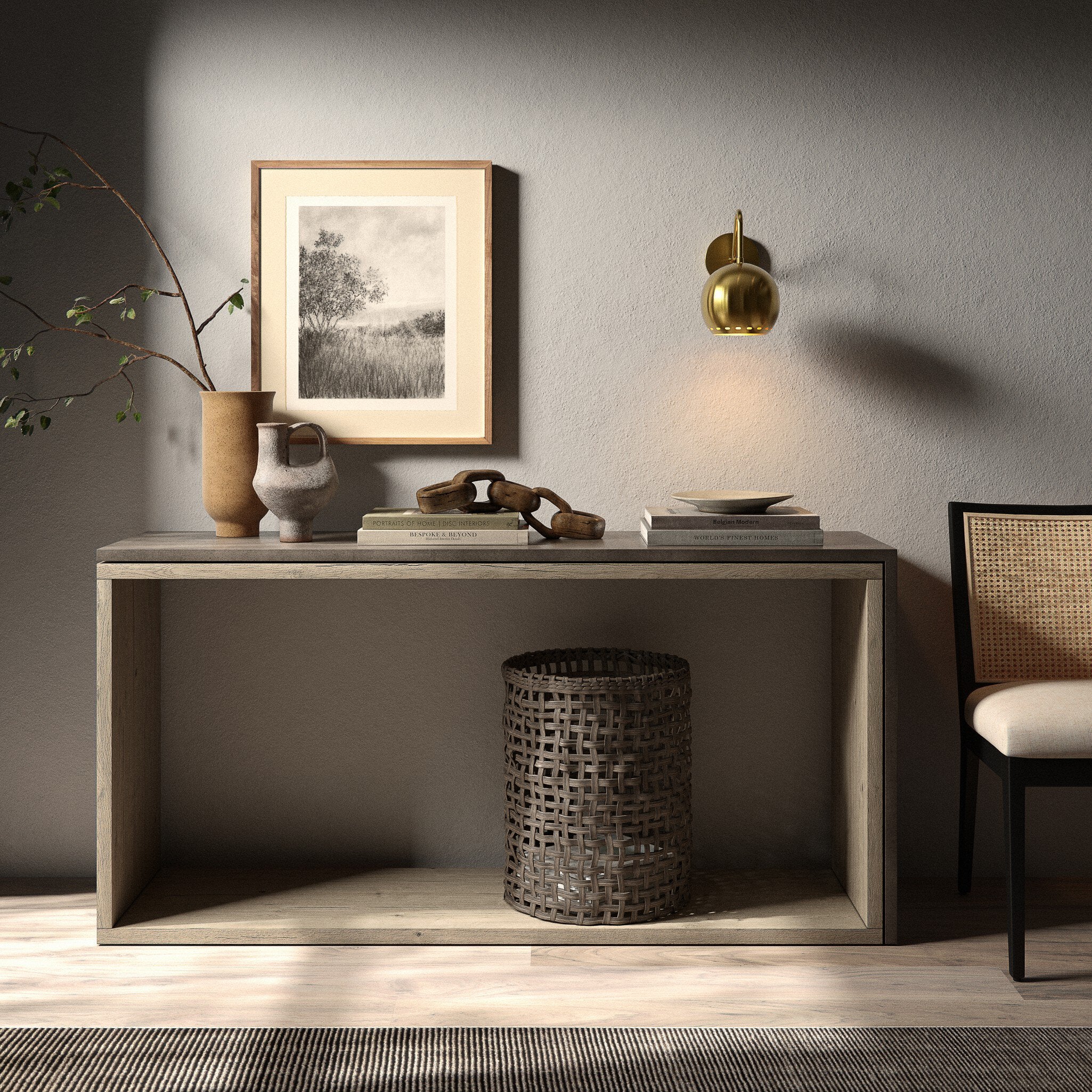 Faro Console Table - Dark Grey Concrete