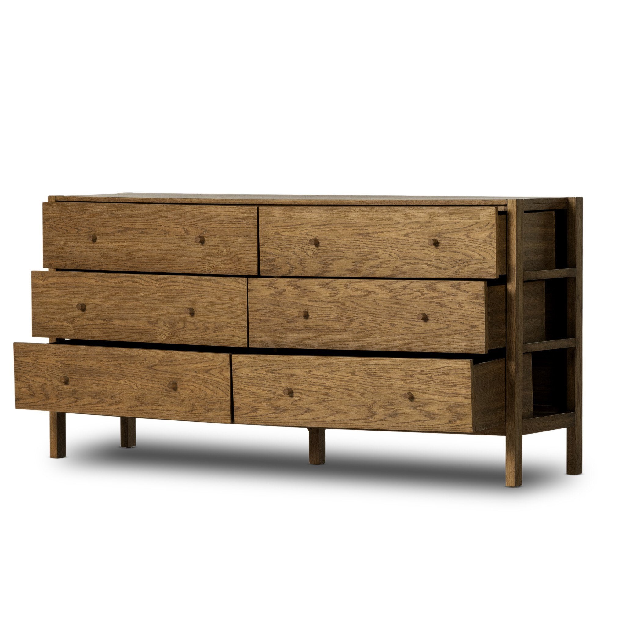 Meadow 6 Drawer Dresser - Tawny Oak Veneer