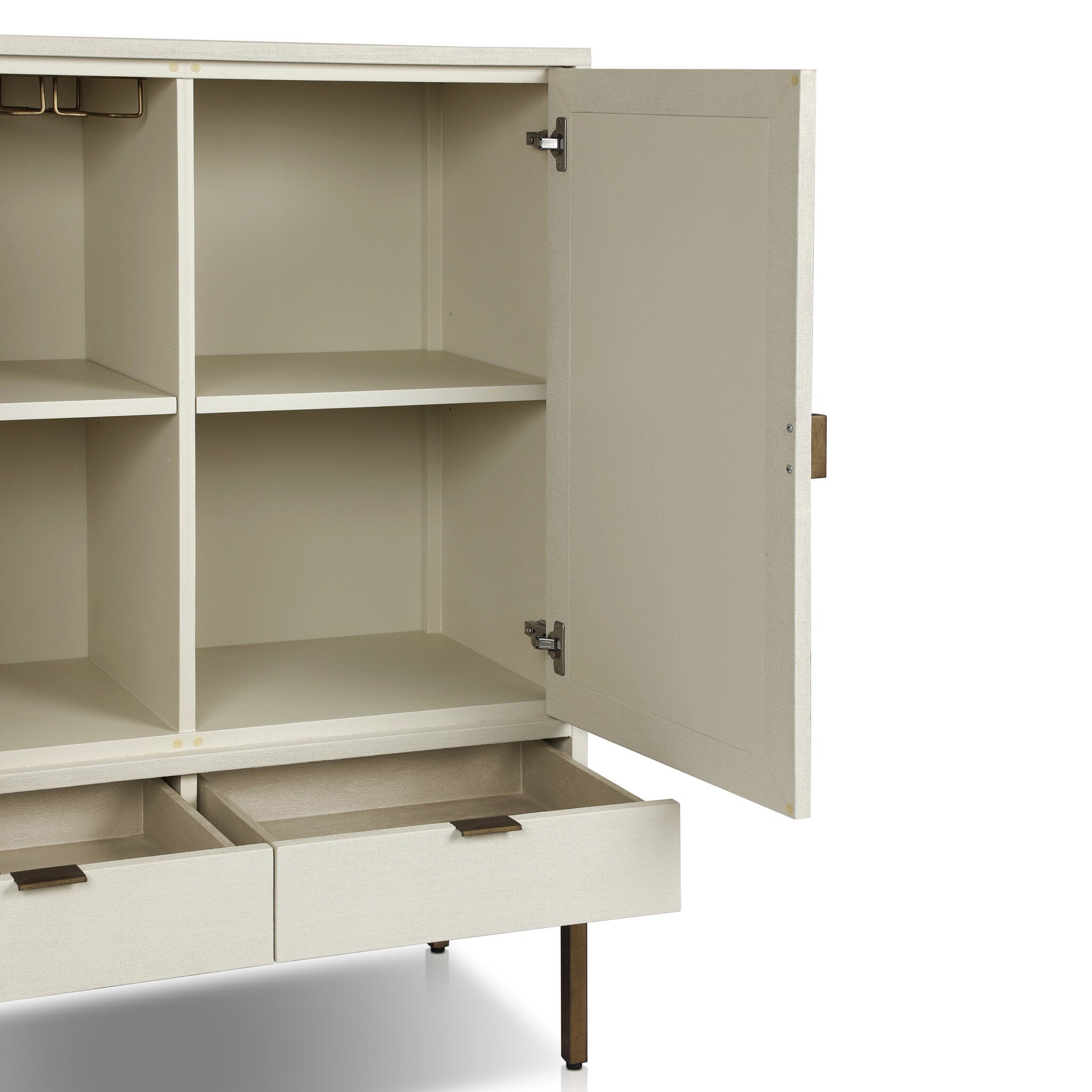 Cressida Bar Cabinet - Ivory Painted Linen