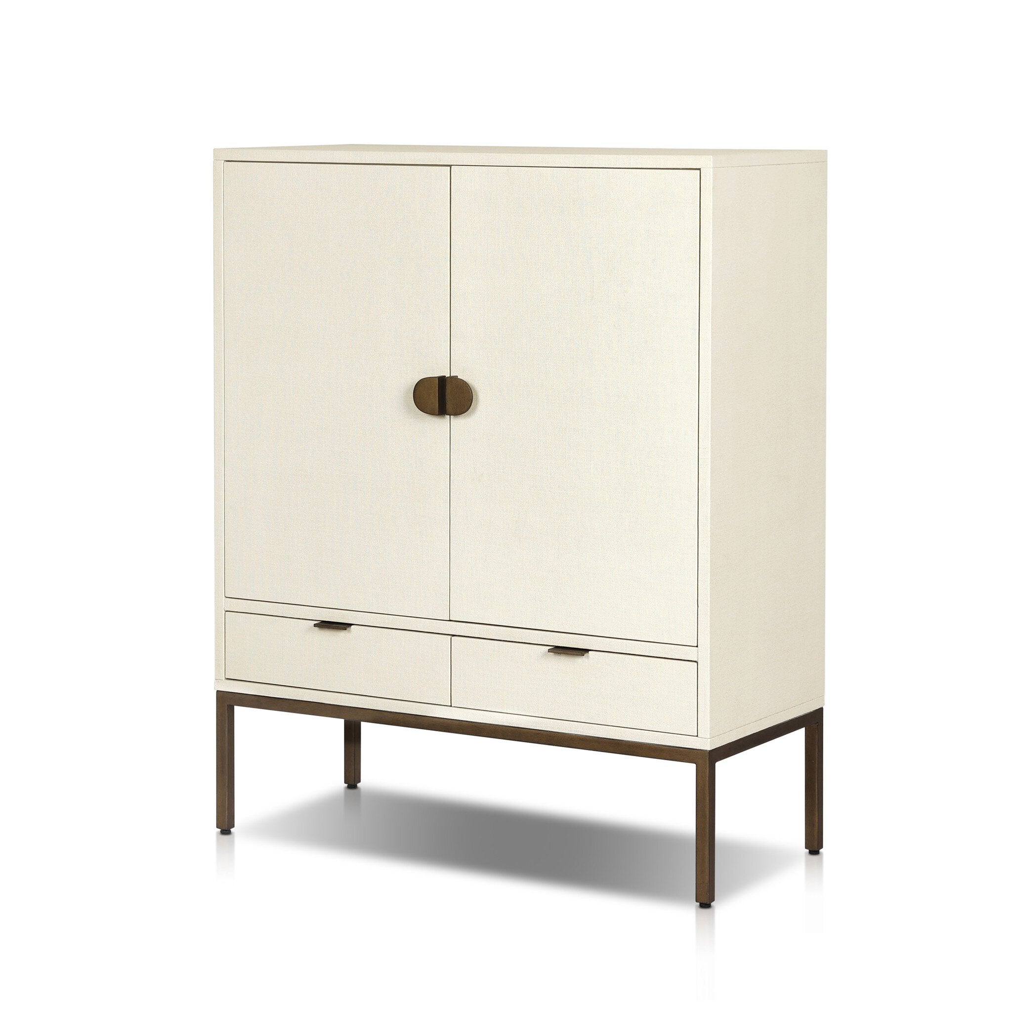 Cressida Bar Cabinet - Ivory Painted Linen