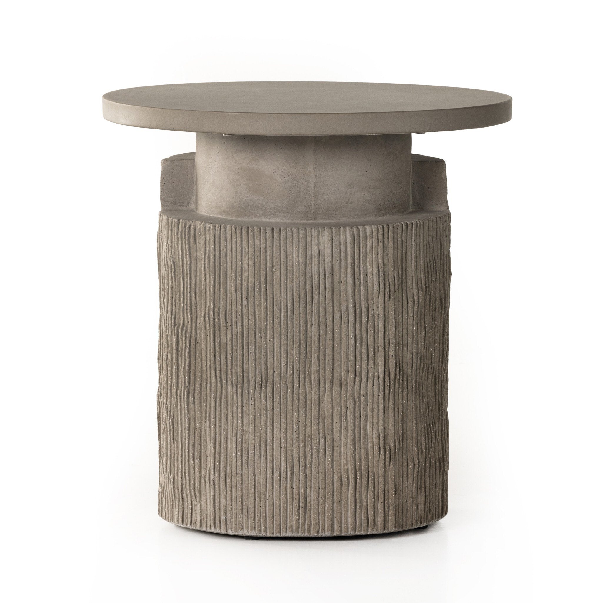 Huron Outdoor End Table - Flint Concrete