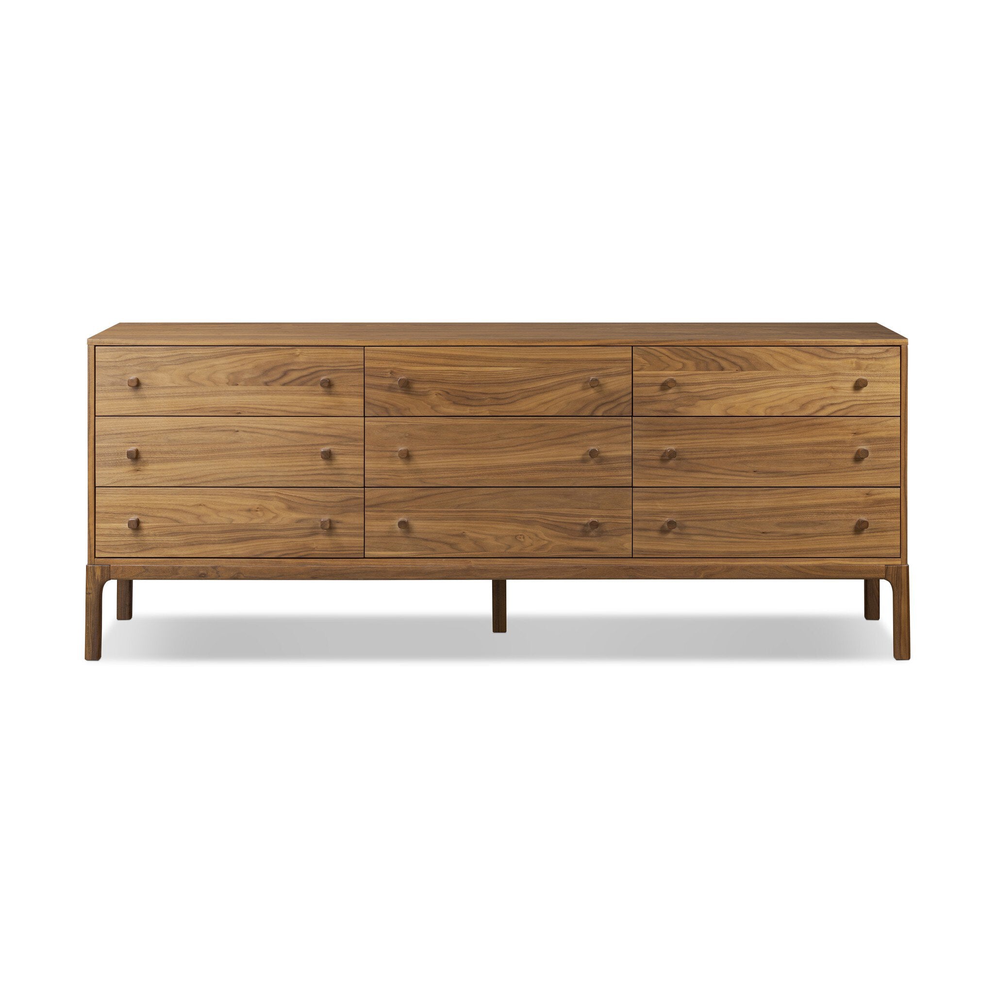 Arturo 9 Drawer Dresser - Natural Walnut Veneer