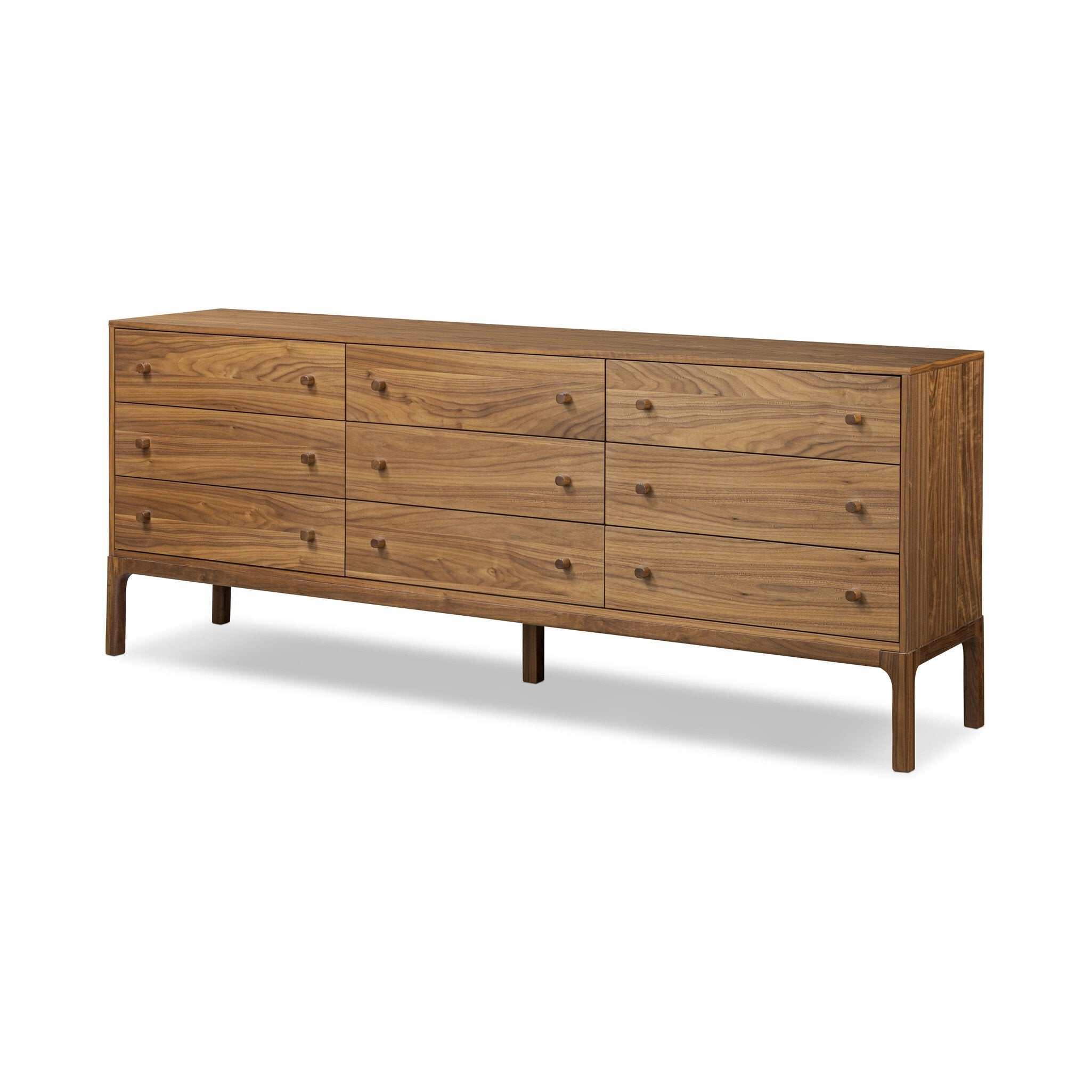 Arturo 9 Drawer Dresser - Natural Walnut Veneer