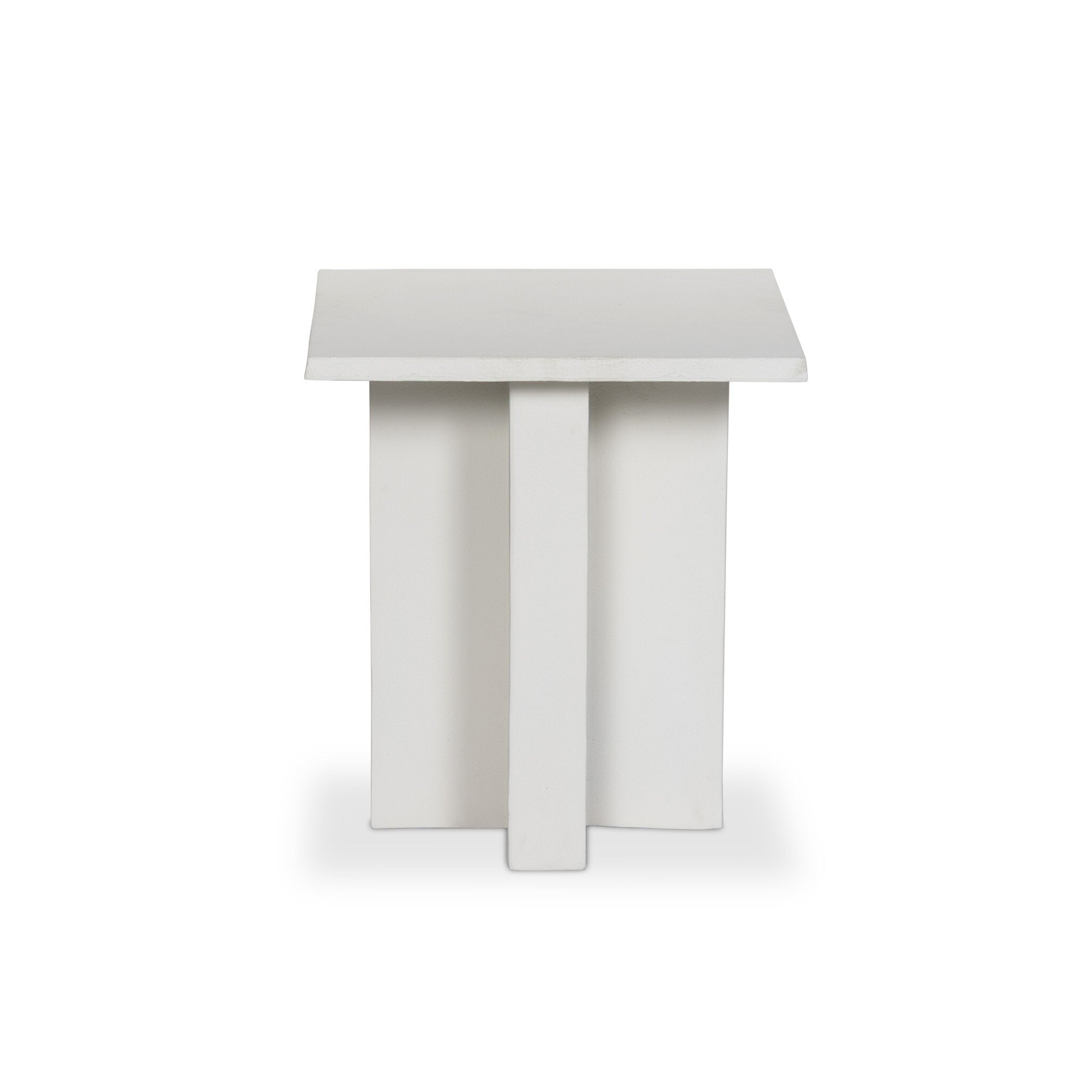 Terrell Outdoor End Table - Matte White Cast Aluminum