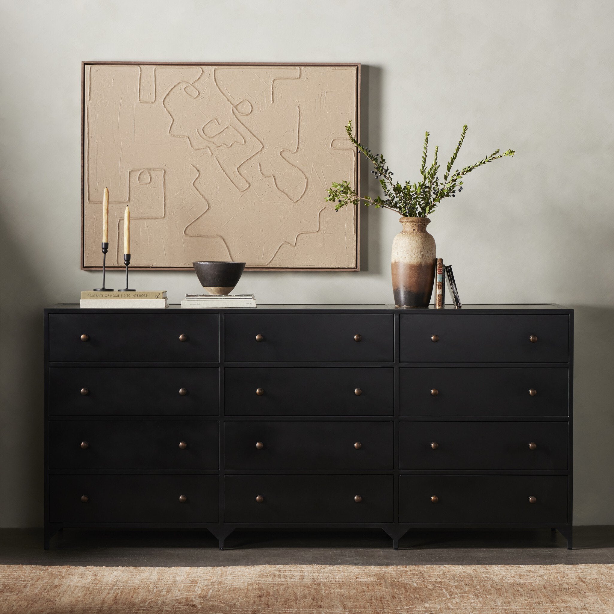 Belmont 12 Drawer Dresser - Black