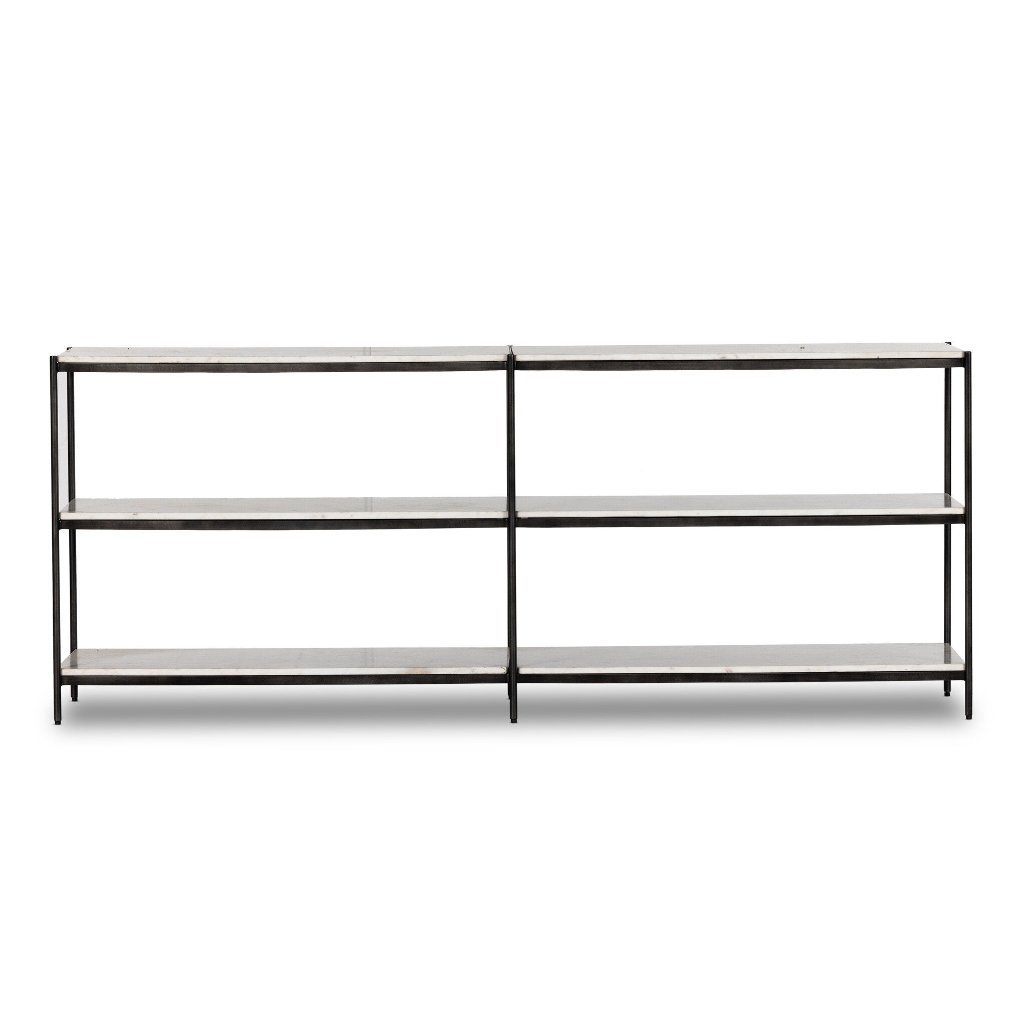 Felix Large Console Table - Hammered Grey W/Clear Powder Coat