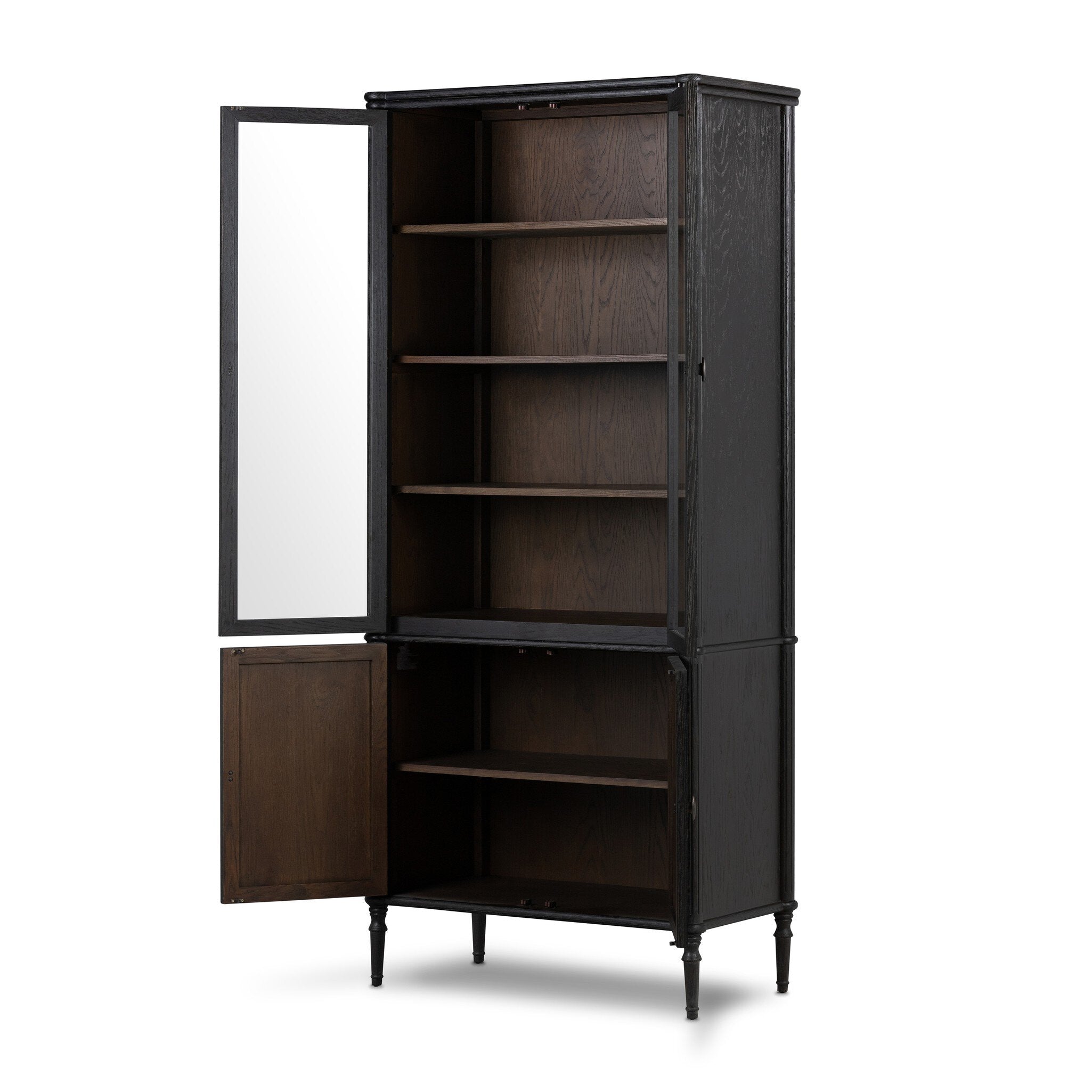 Toulouse Cabinet - Distressed Black Oak