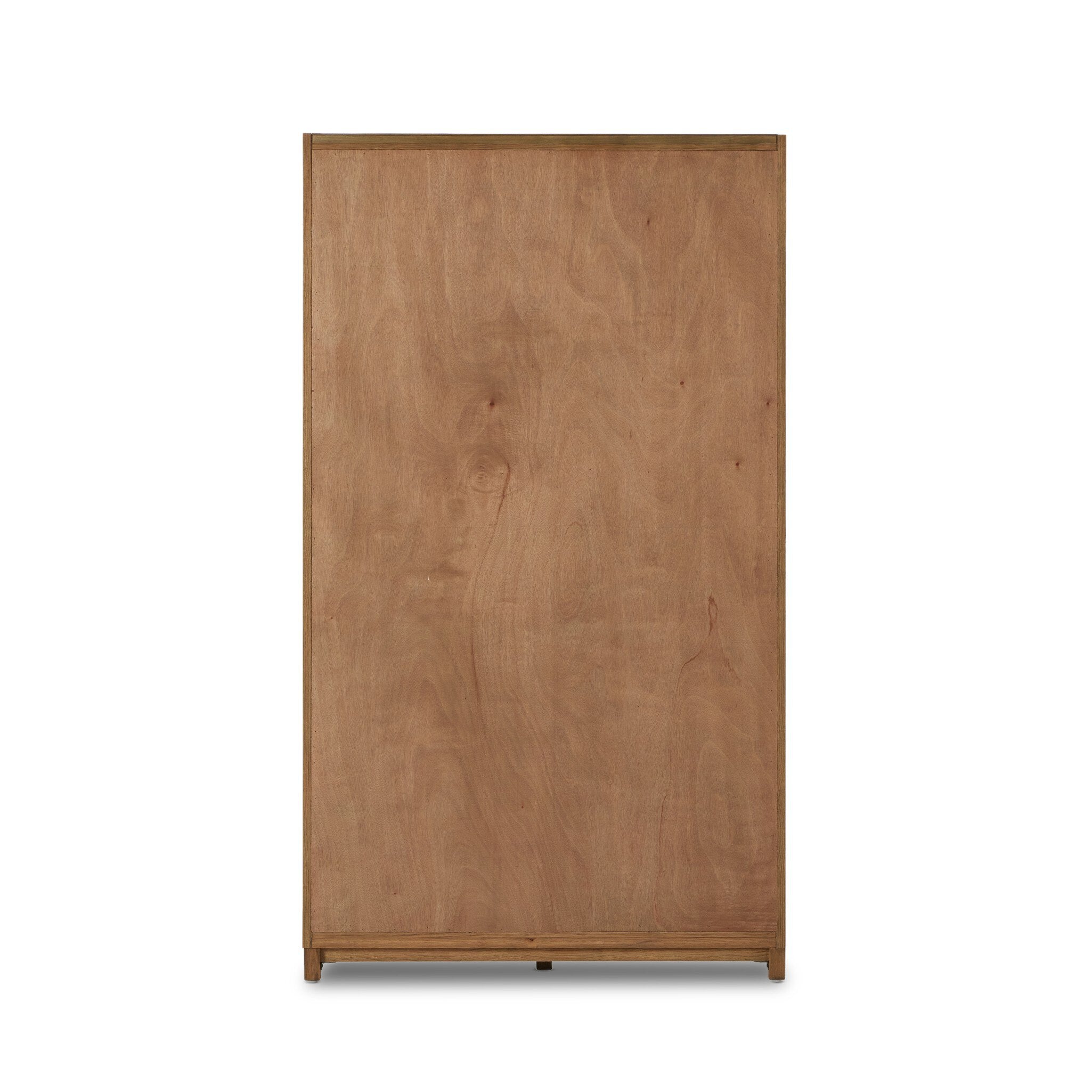 Millie Panel and Glass Door Cabinet - Drifted Oak Solid