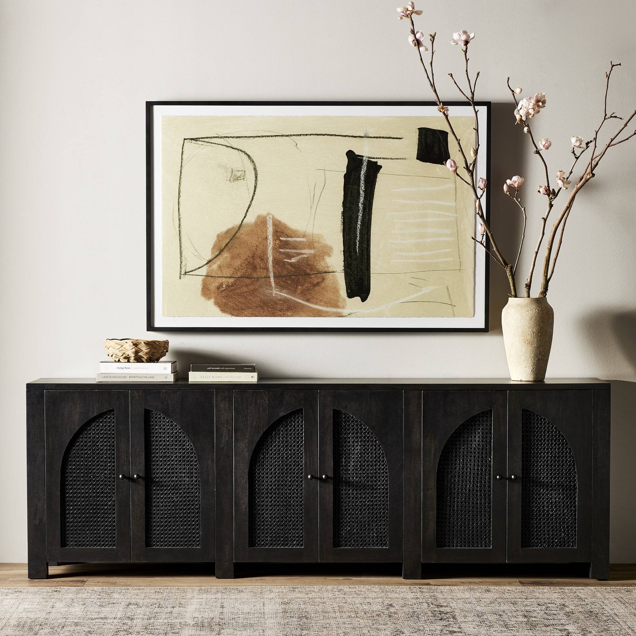 Tilda 6 Door Sideboard - Black Wash Mango