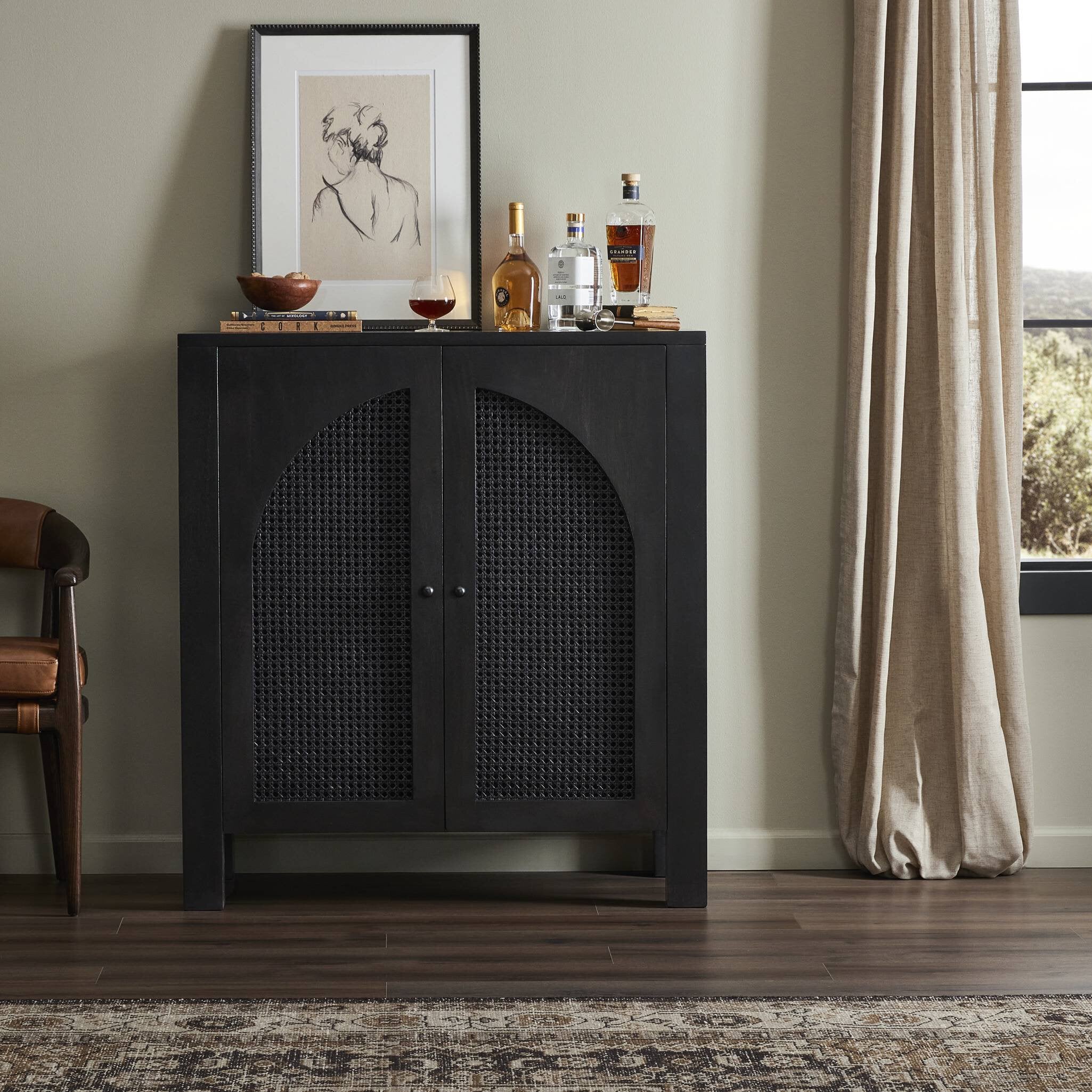 Tilda Bar Cabinet - Black Wash Mango