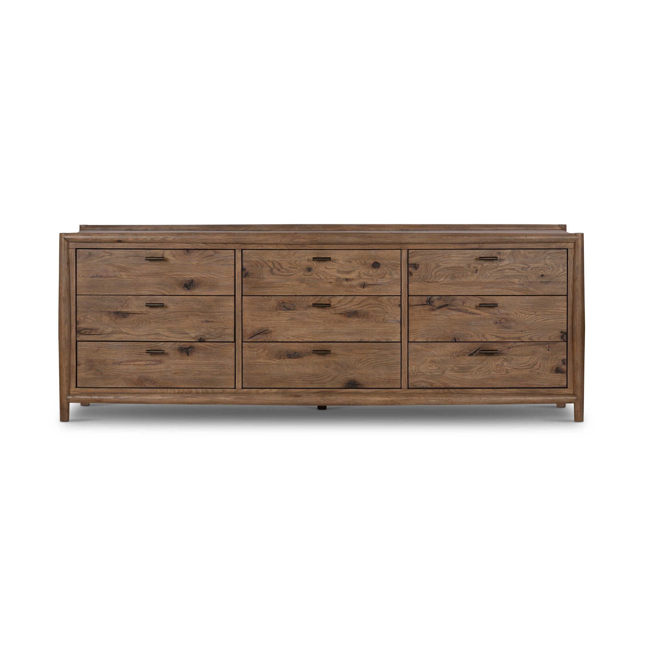 Glenview 9 Drawer Dresser - Weathered Oak Veneer