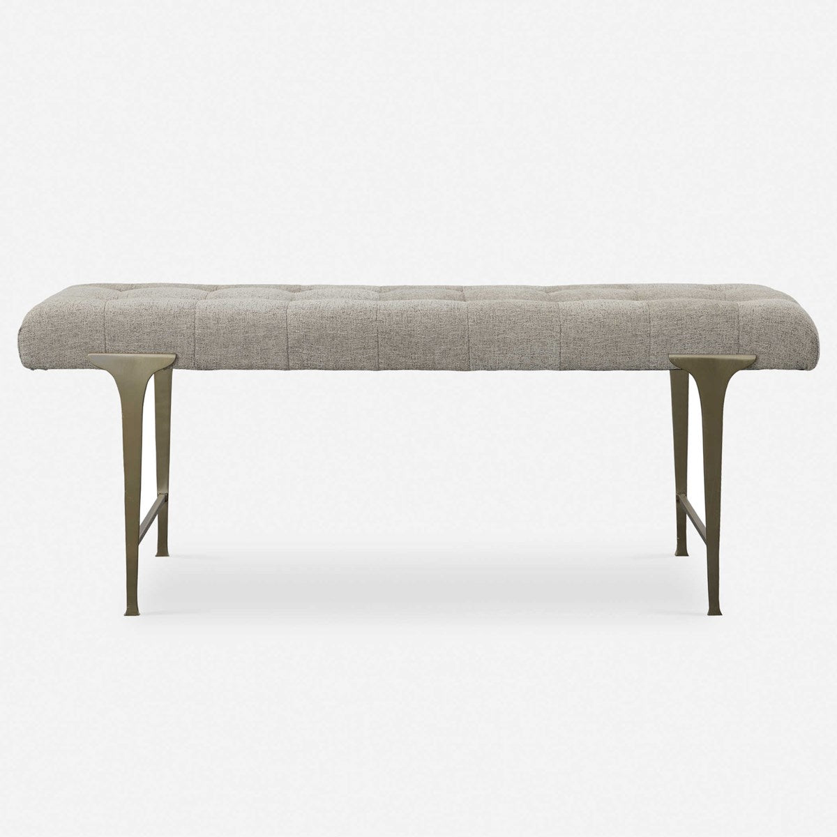 Imperial Upholstered Gray Bench