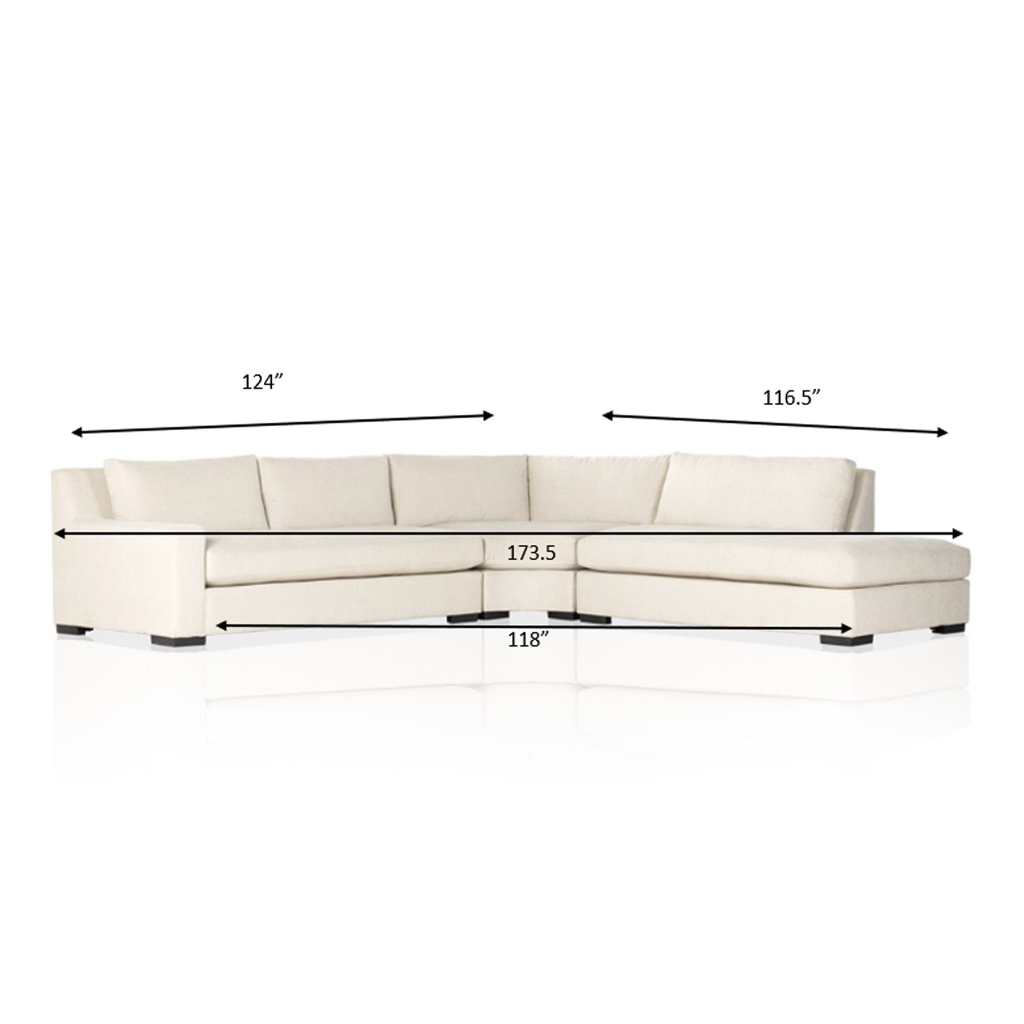 Albany 3-Piece Sectional - Alcott Fawn