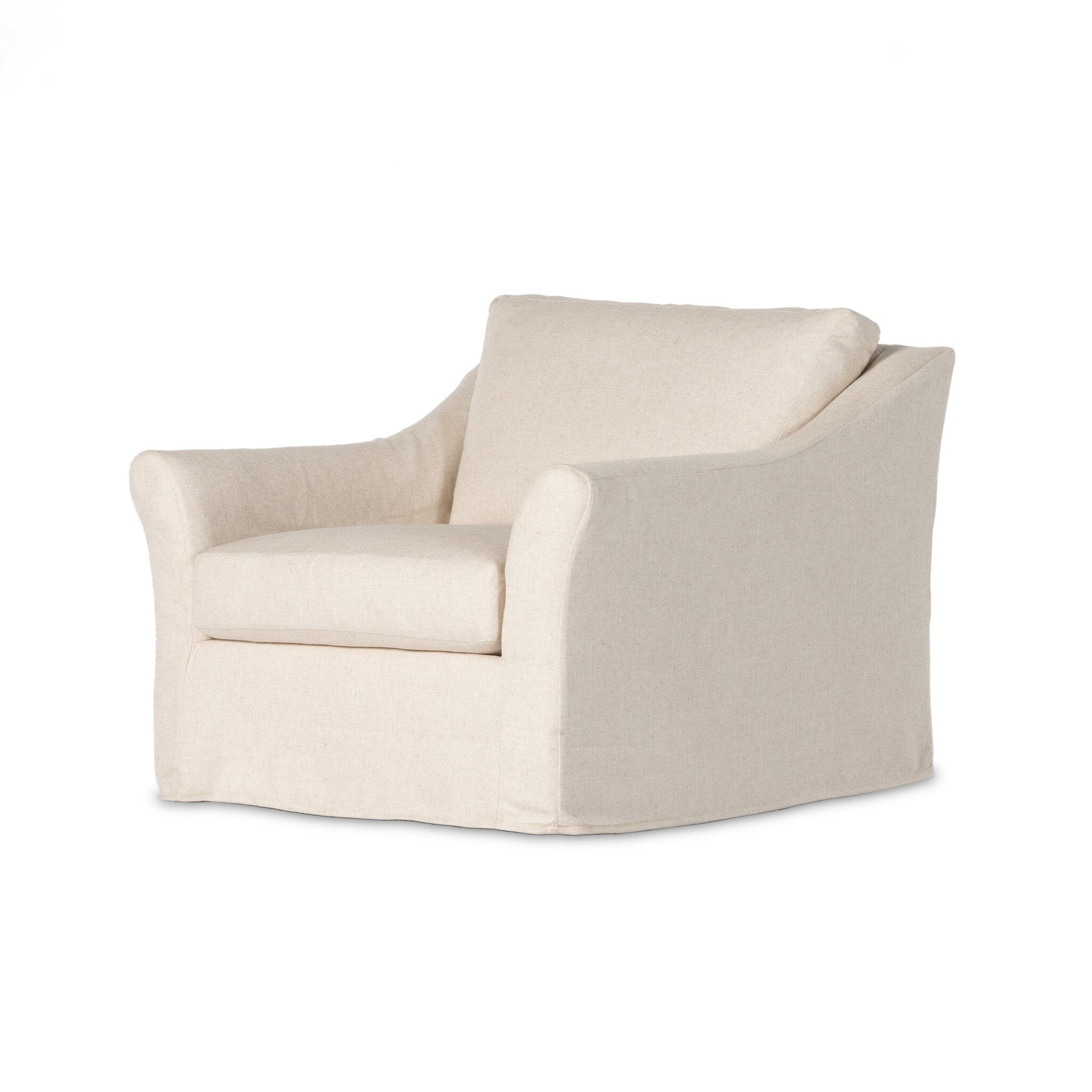 Delray Slipcover Swivel Chair - Evere Creme