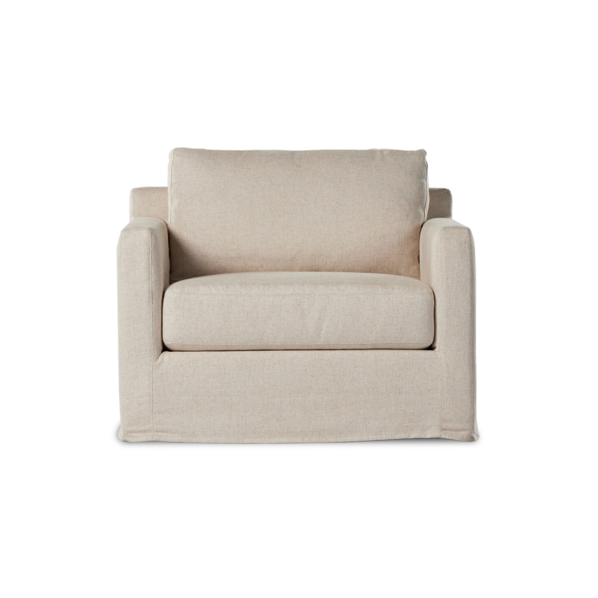 Hampton Slipcover Swivel Chair - Evere Creme