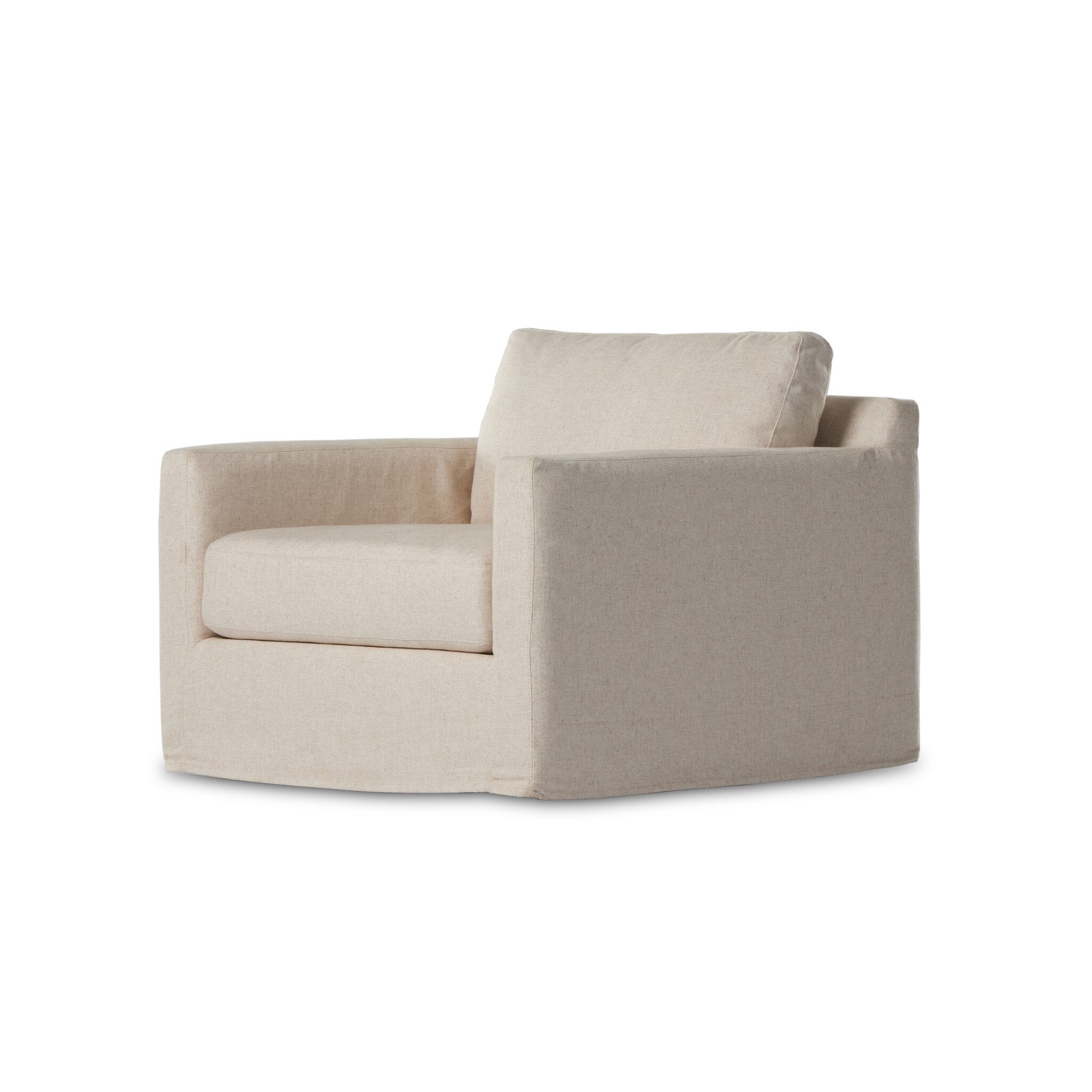 Hampton Slipcover Swivel Chair - Evere Creme