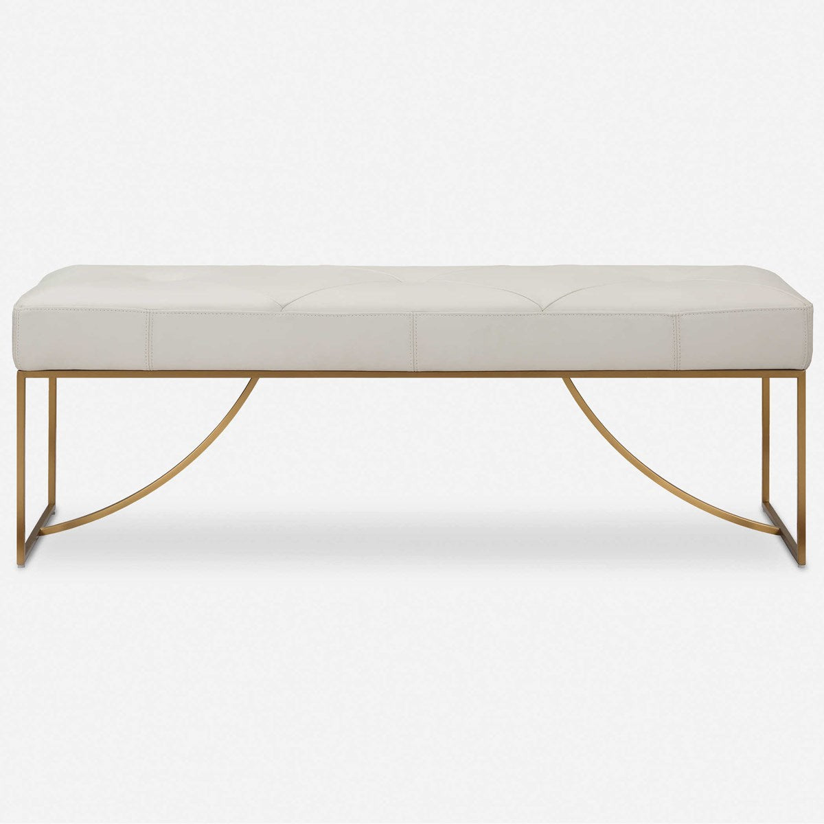 Swale Ivory Leather Bench