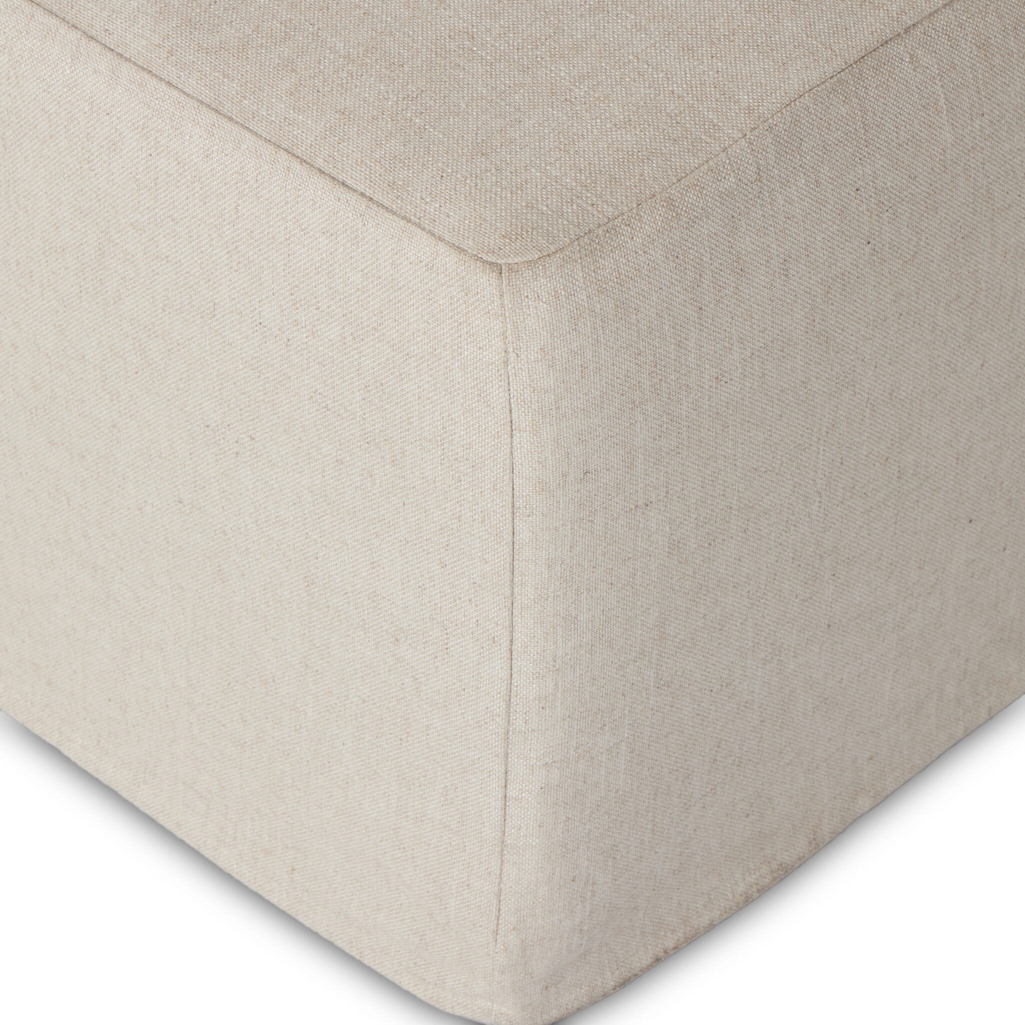 Delray Slipcover Ottoman - Evere Creme