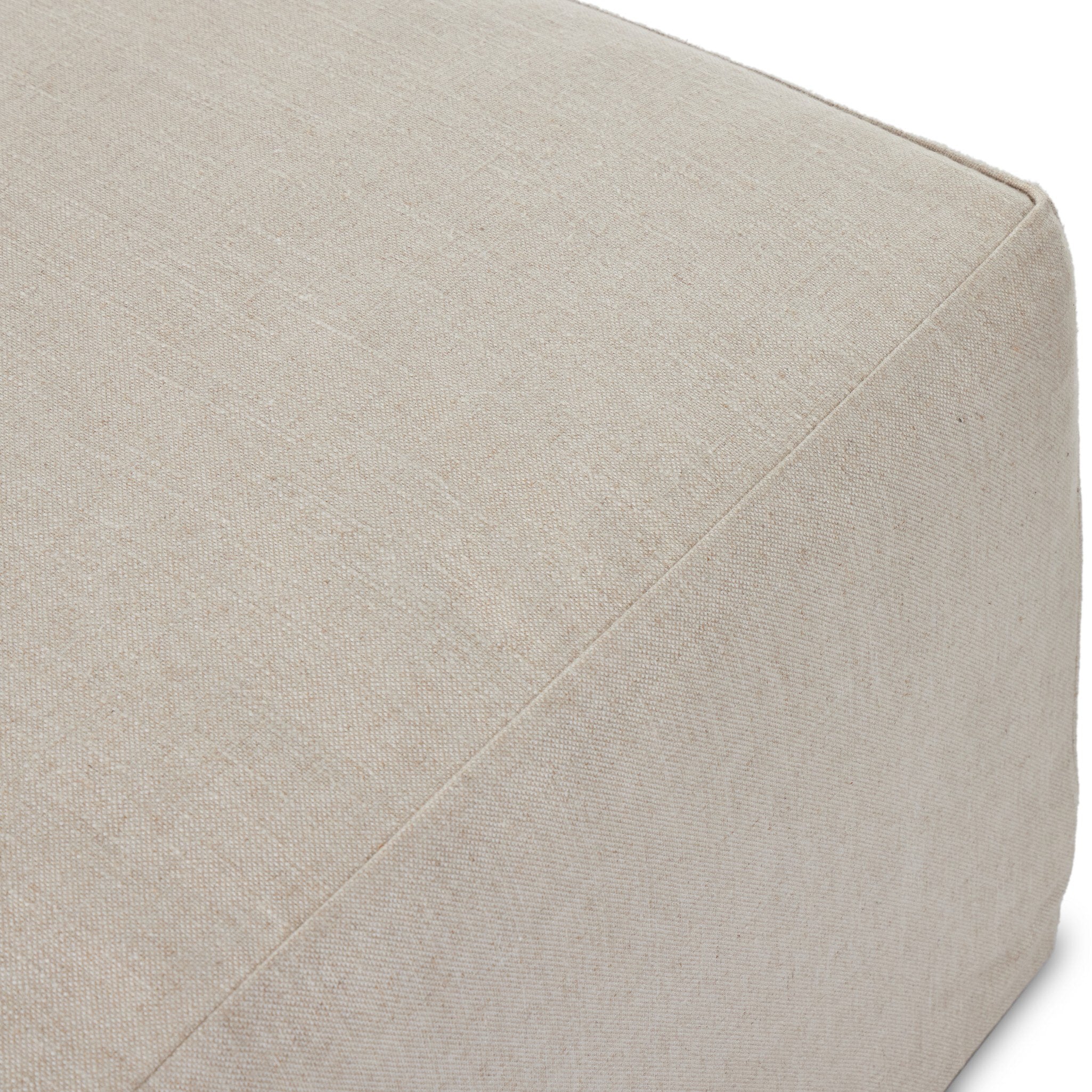 Delray Slipcover Ottoman - Evere Creme