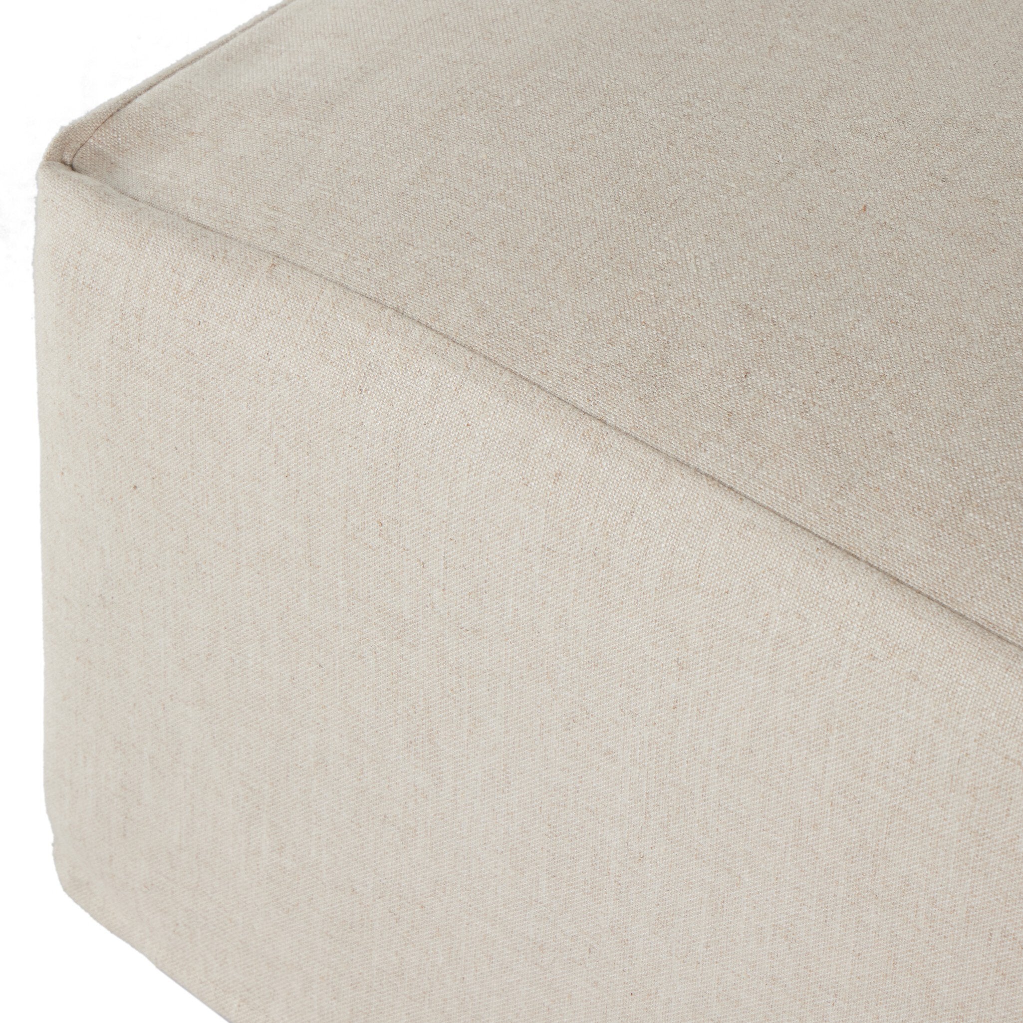 Delray Slipcover Ottoman - Evere Creme