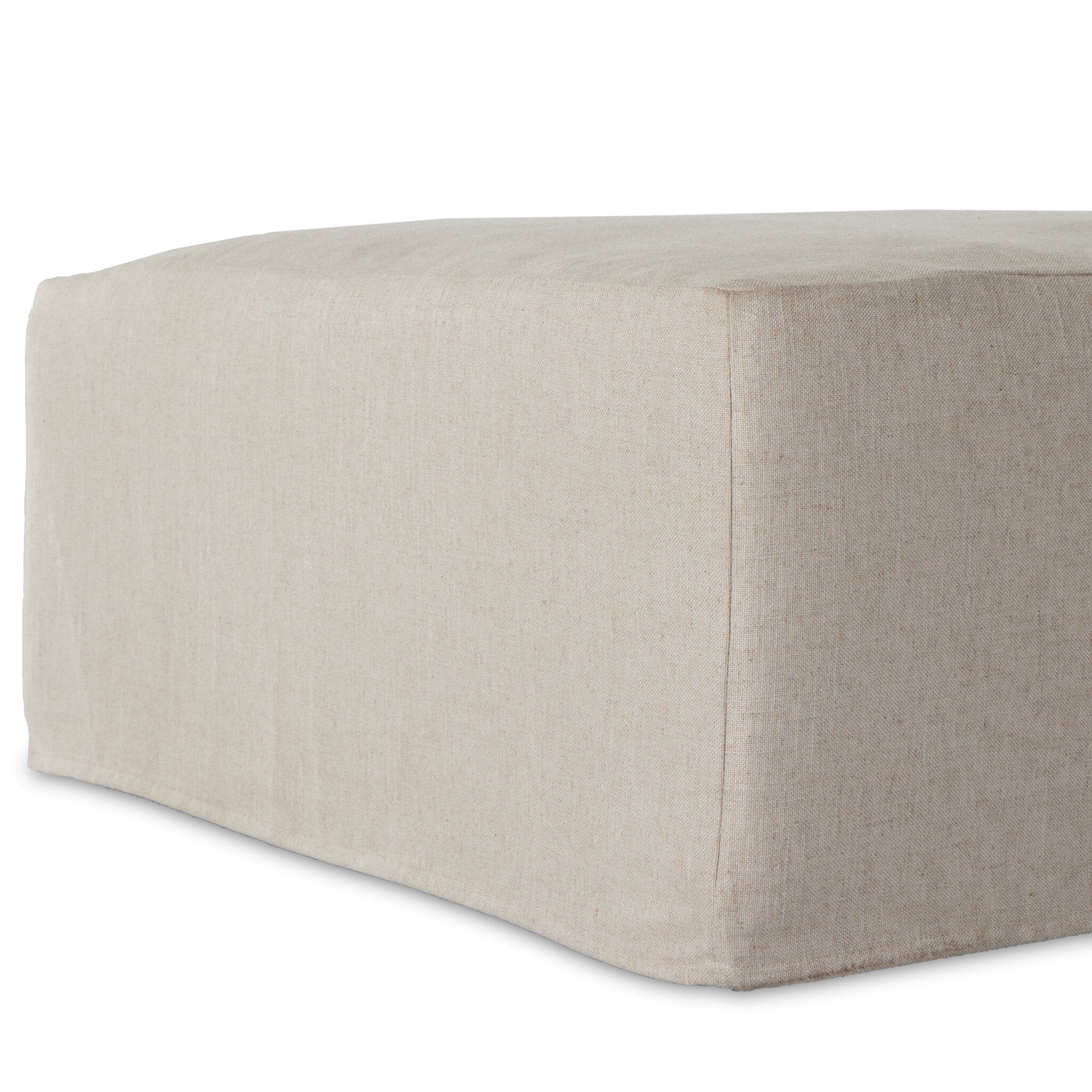 Delray Slipcover Ottoman - Evere Creme