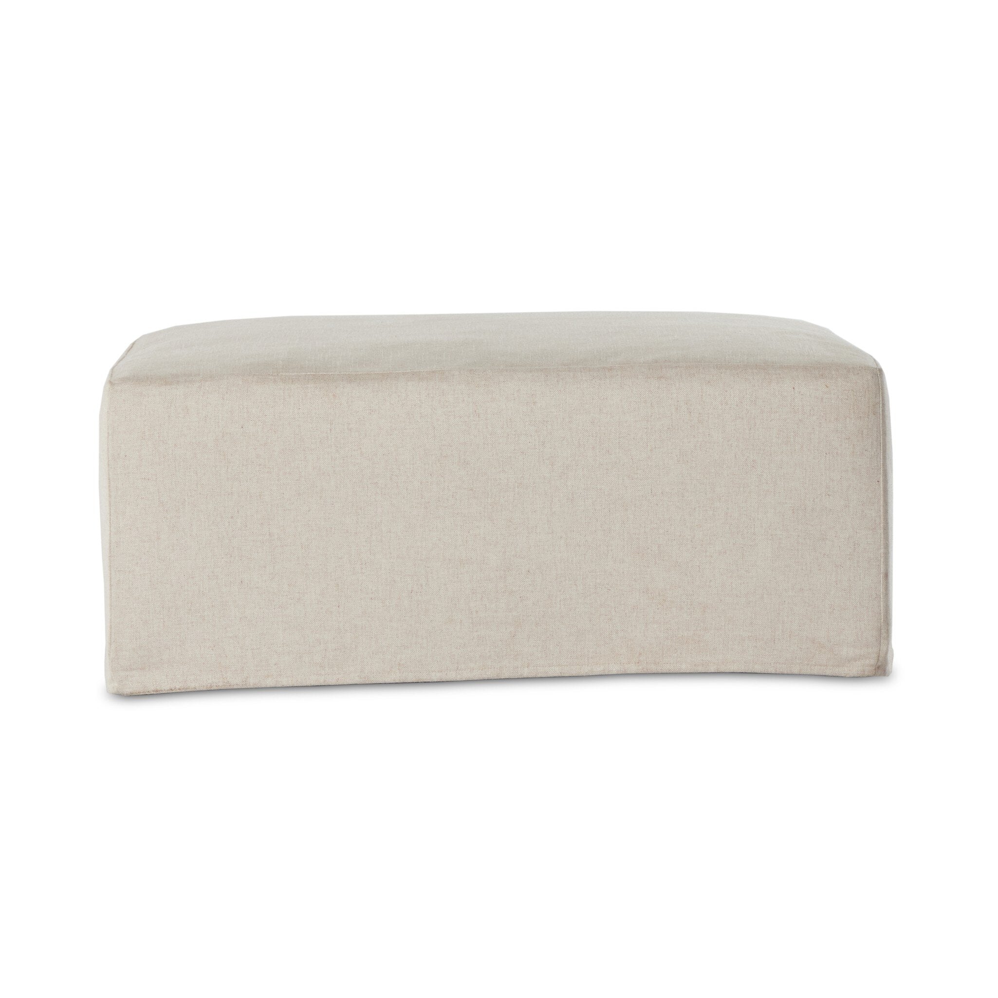 Delray Slipcover Ottoman - Evere Creme