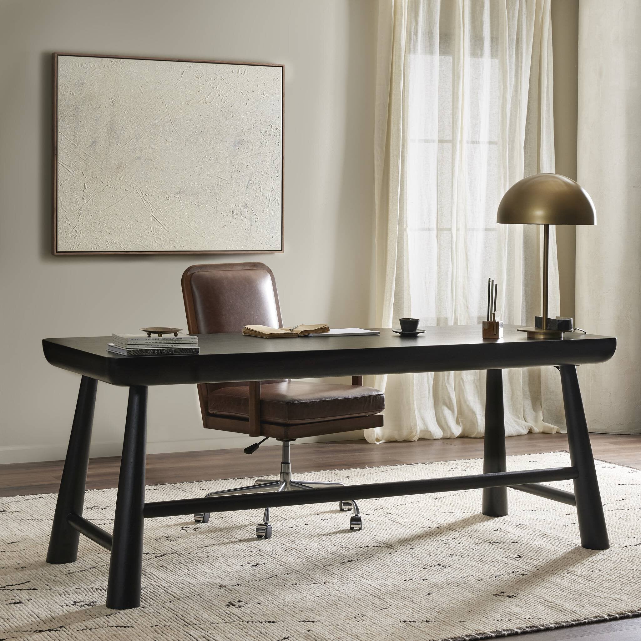 Lorik Desk - Worn Black Acacia