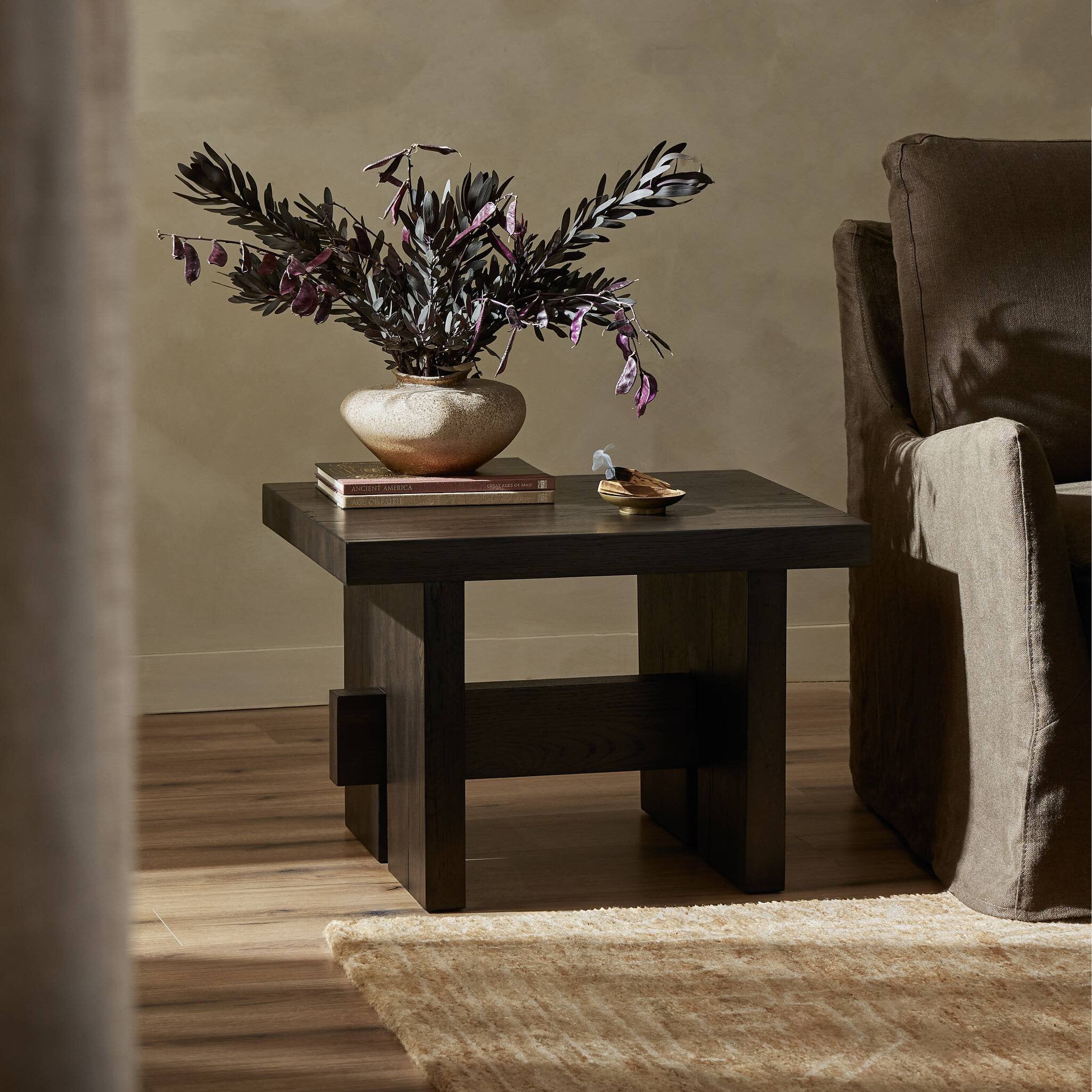 Isaac End Table - Smoked Black Veneer