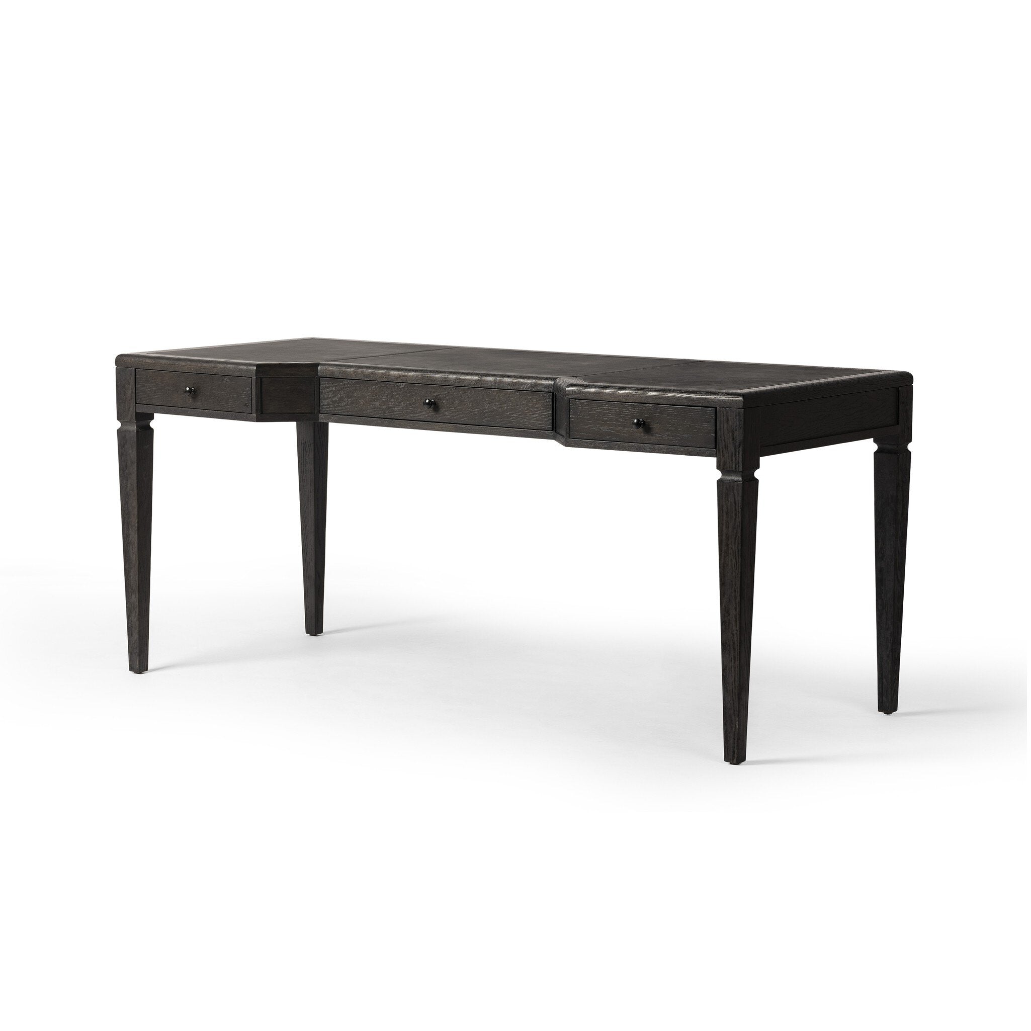 Claude Desk - Distressed Black Oak Veneer