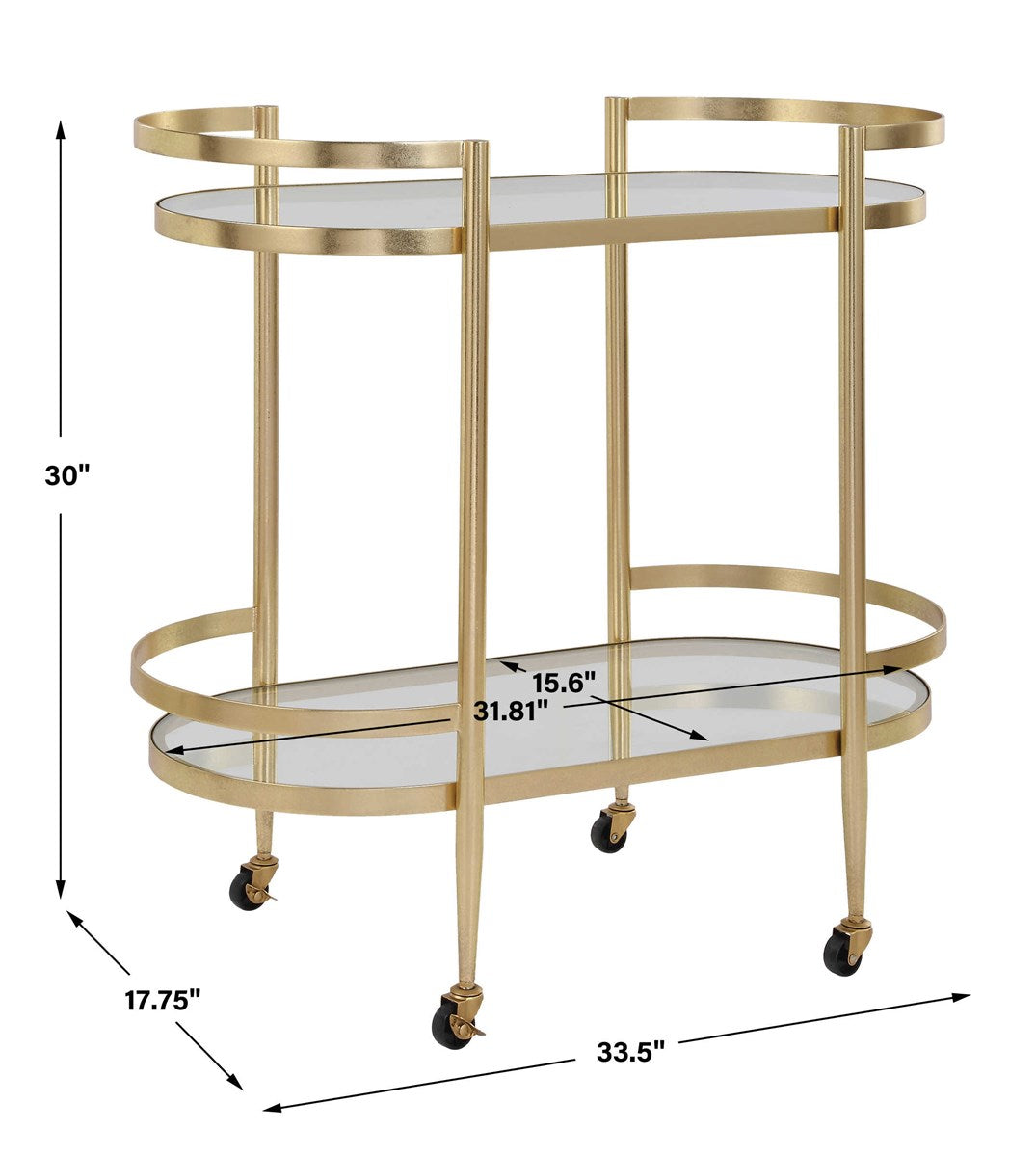 Isabelle Gold Bar Cart