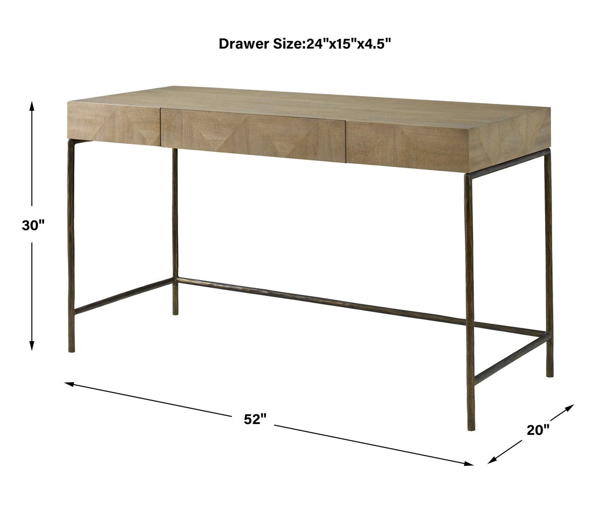 Aristotle Natuiral Wood Modern Desk