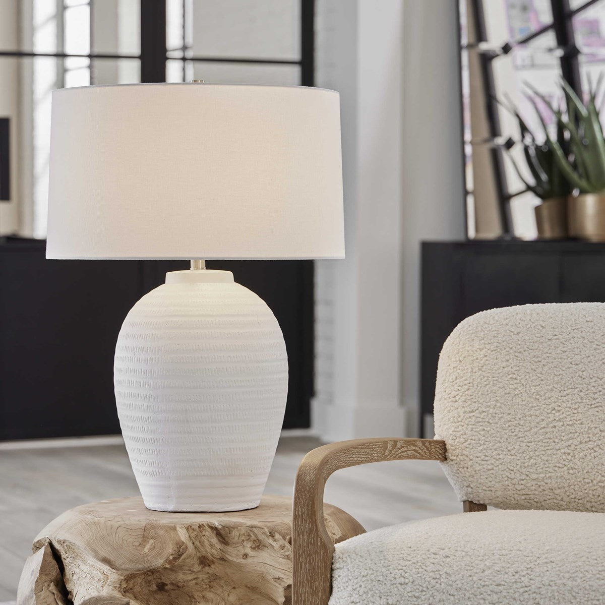 Reyna Chalk White Table Lamp