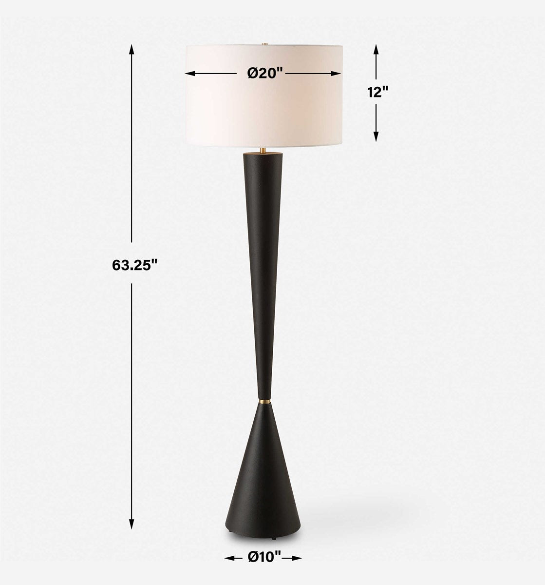 Layla Black Tapered Floor Lamp