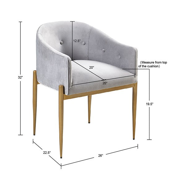 Sheraton Tufted Low Back Upholstered Arm Dining Chair Set of 2