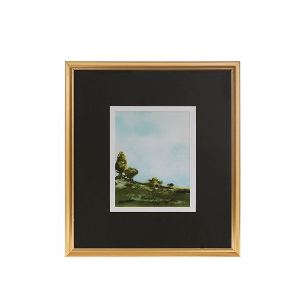 Across The Plains 1 Framed Glass and Double Matted Abstract Landscape Wall Art