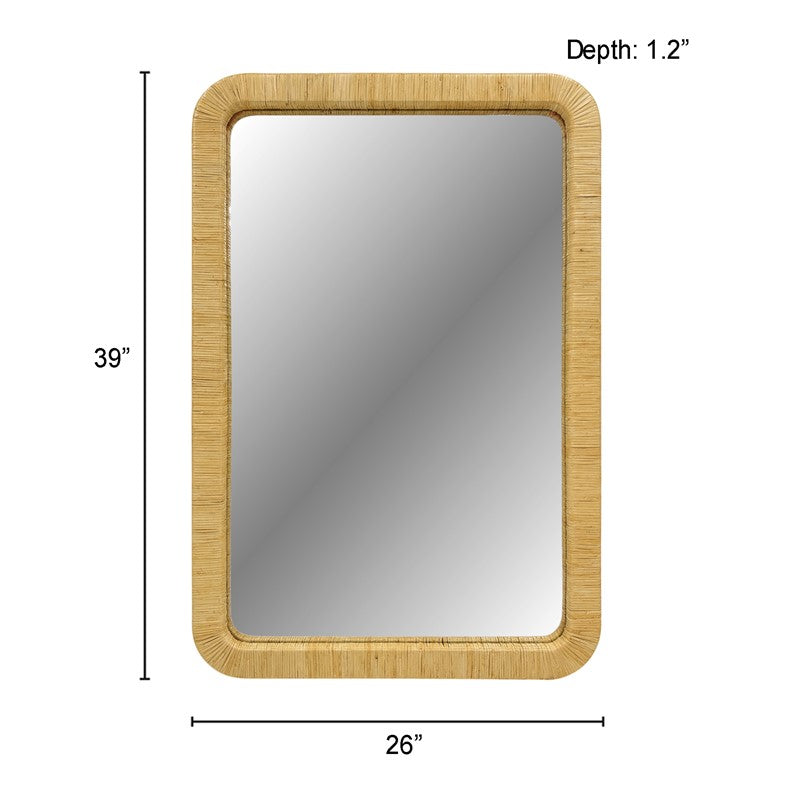 Nova Natural Rattan Rectangle Wall Mirror