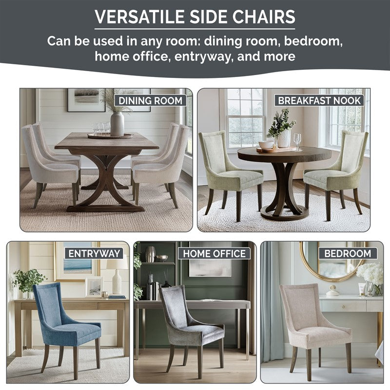 Ultra Ultra Upholstered Dining Side Chairs with wood legs (Set of 2)